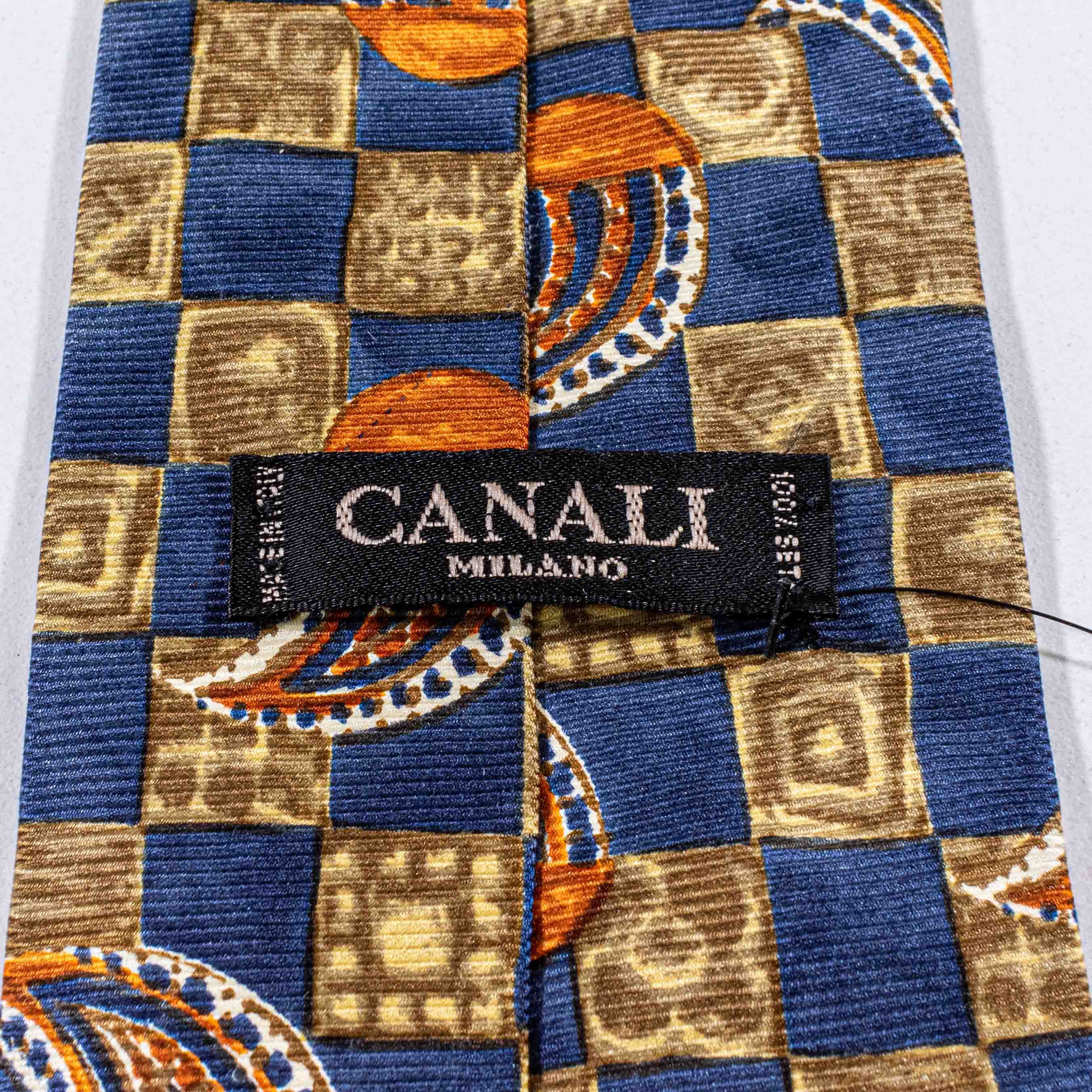 Canali VTG Canali Silk Paisley Squares Tie Made In Italy 90s Luxury Size ONE SIZE - 8 Thumbnail