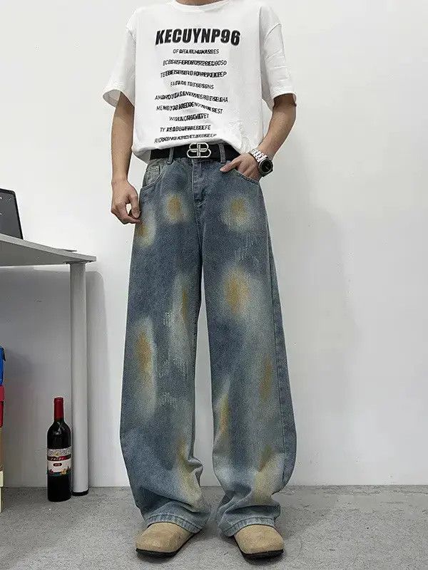 Japanese Brand Retro loose straight leg high street jeans Size US 32 / EU 48 - 1 Thumbnail