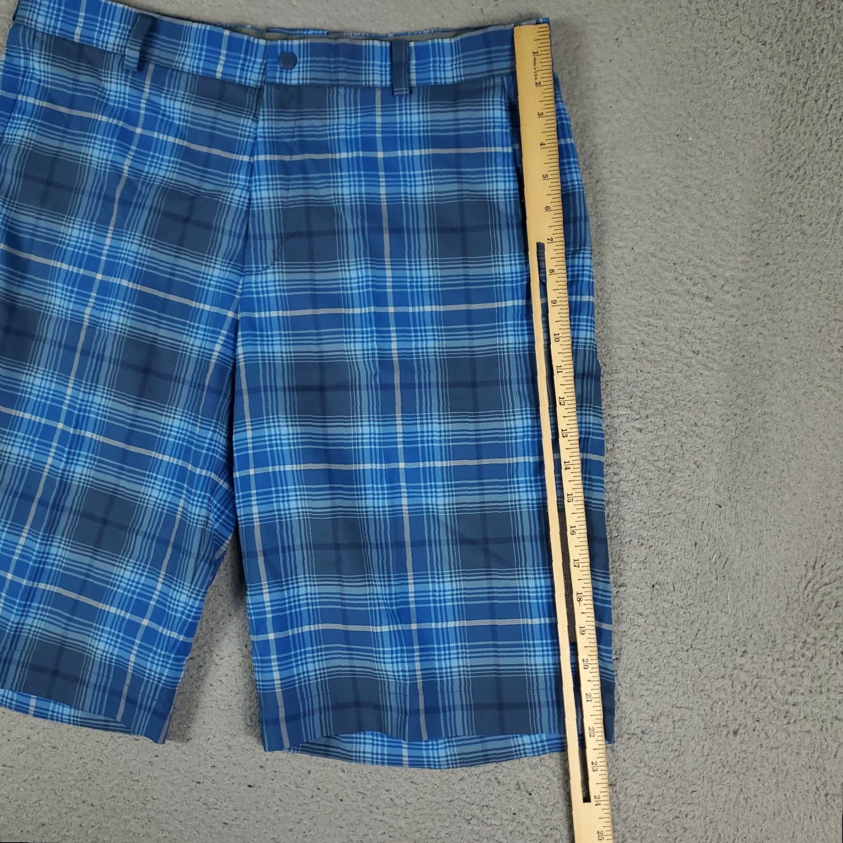 Nike Nike Shorts Mens 34 Blue Plaid Swoosh Dri Fit Casual Flat Front Chino Golf + Logo Pockets Size US 34 / EU 50 - 5 Thumbnail