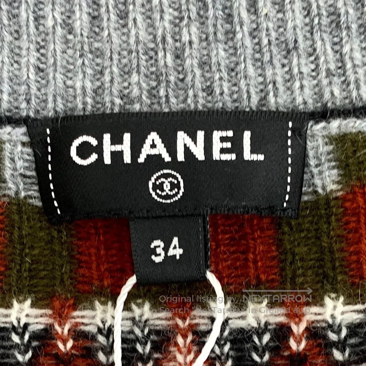 Chanel Chanel Multicolor Geometric Pattern Embroidered Cashmere C Size XXS / US 00 / IT 34 - 5 Thumbnail