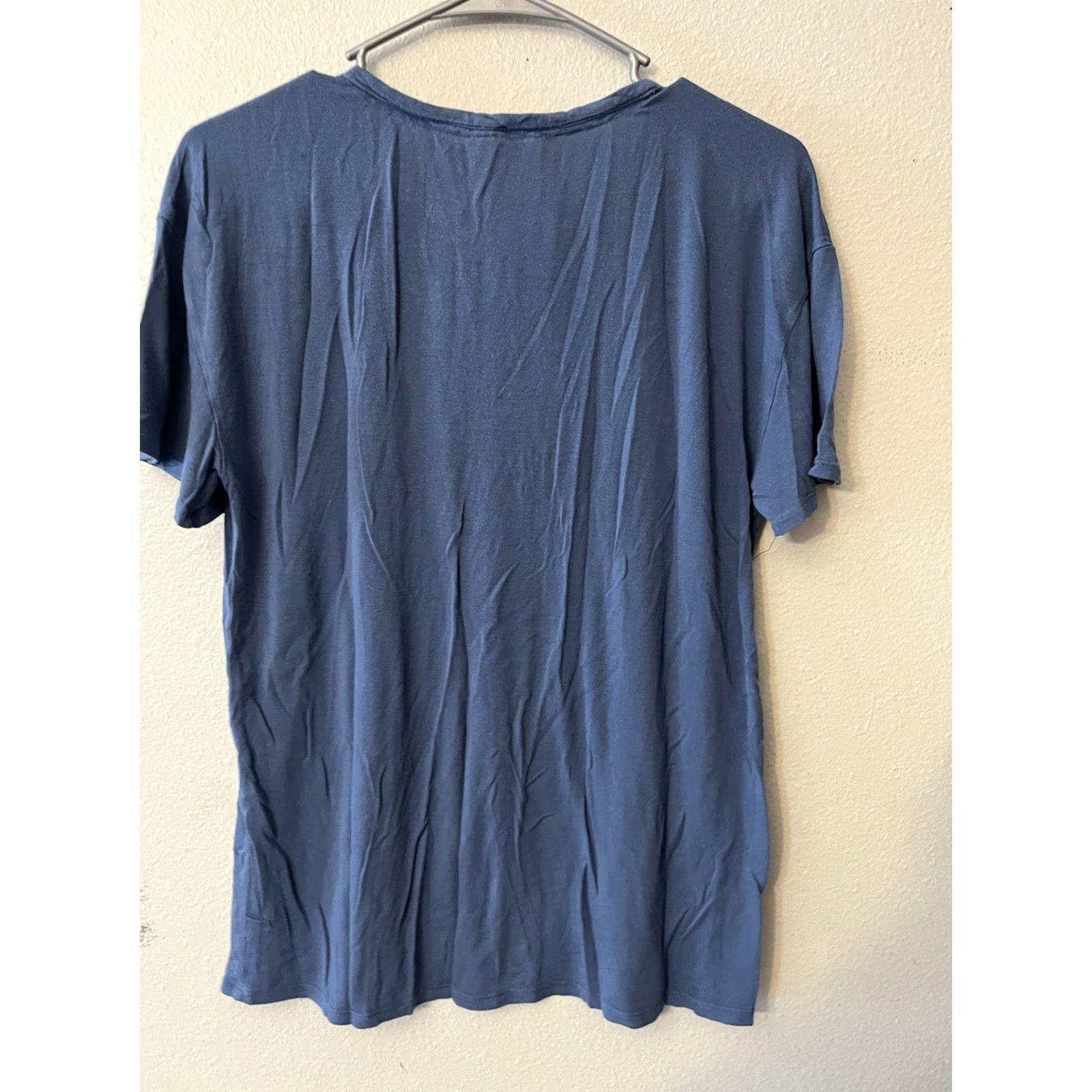 Lucky Brand Lucky Brand Sleepshirt Small Blue Solid Short Sleeve Womens Crew Neck Nightshirt Lounge Stars Cotton Modal S Shorts? Size S / US 4 / IT 40 - 3 Thumbnail