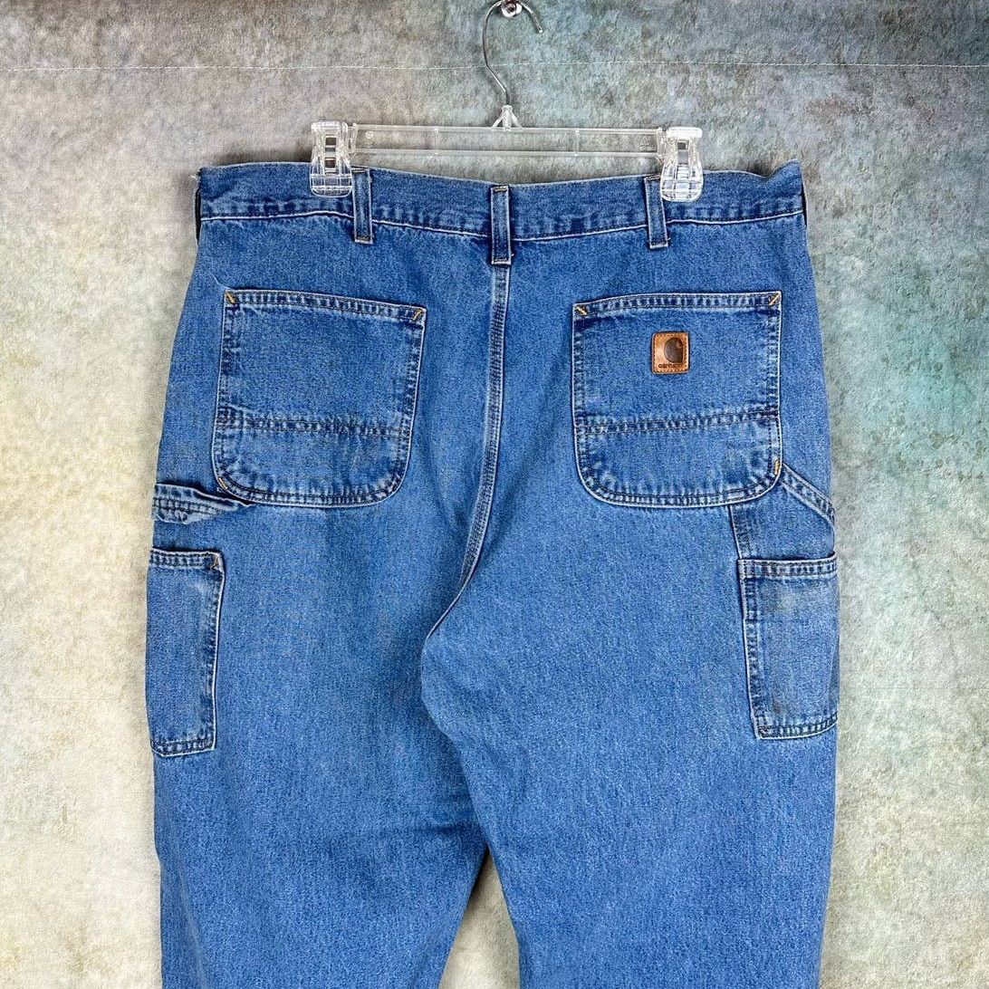 Carhartt × Vintage Vintage 90s Carhartt Carpenter Pants 38 x 34 Blue Work Wear Size US 38 / EU 54 - 3 Thumbnail