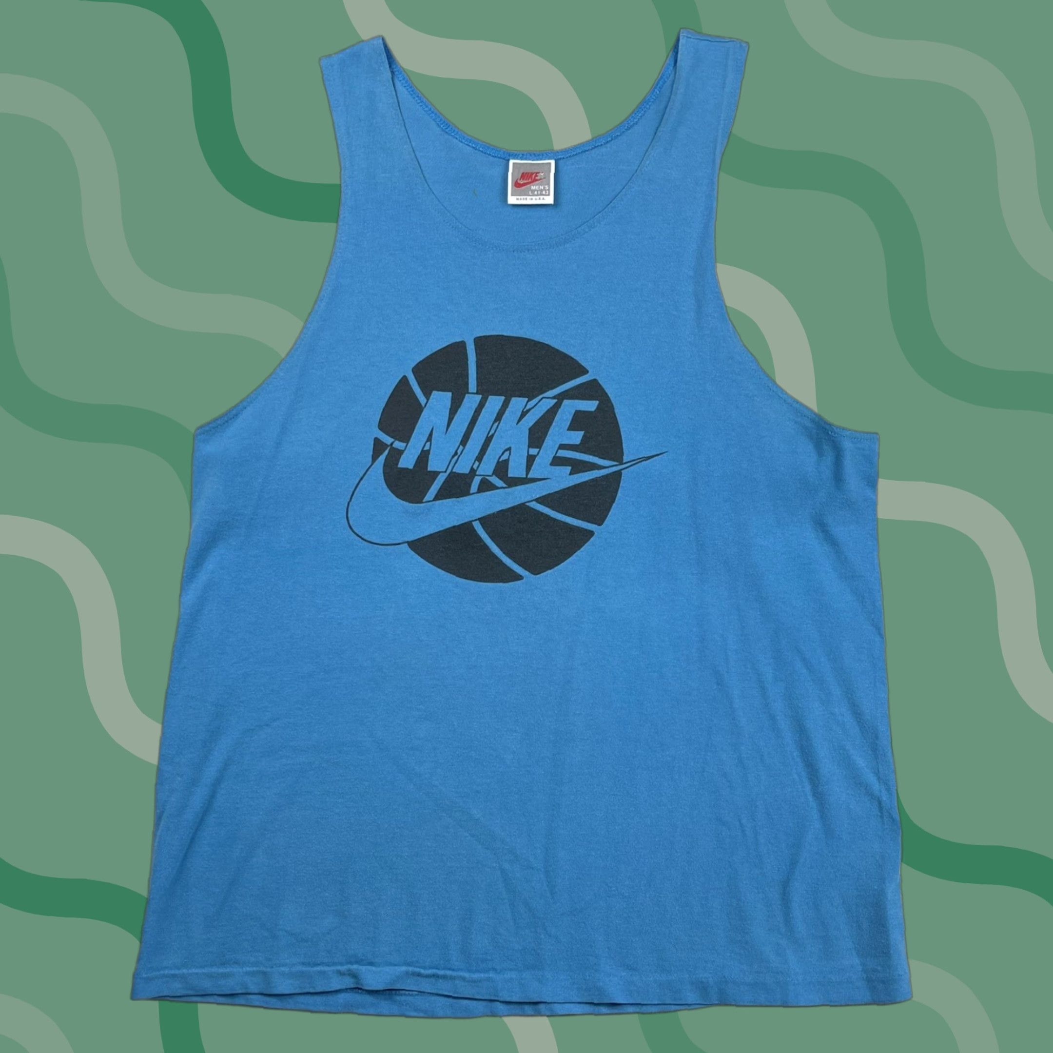Nike Nike Basketball Tank Top Shirt Mens L 90s Blue Swoosh Vintage Basketball Gym Workout Sleeveless Mens Shirt Size US L / EU 52-54 / 3 - 1 Thumbnail