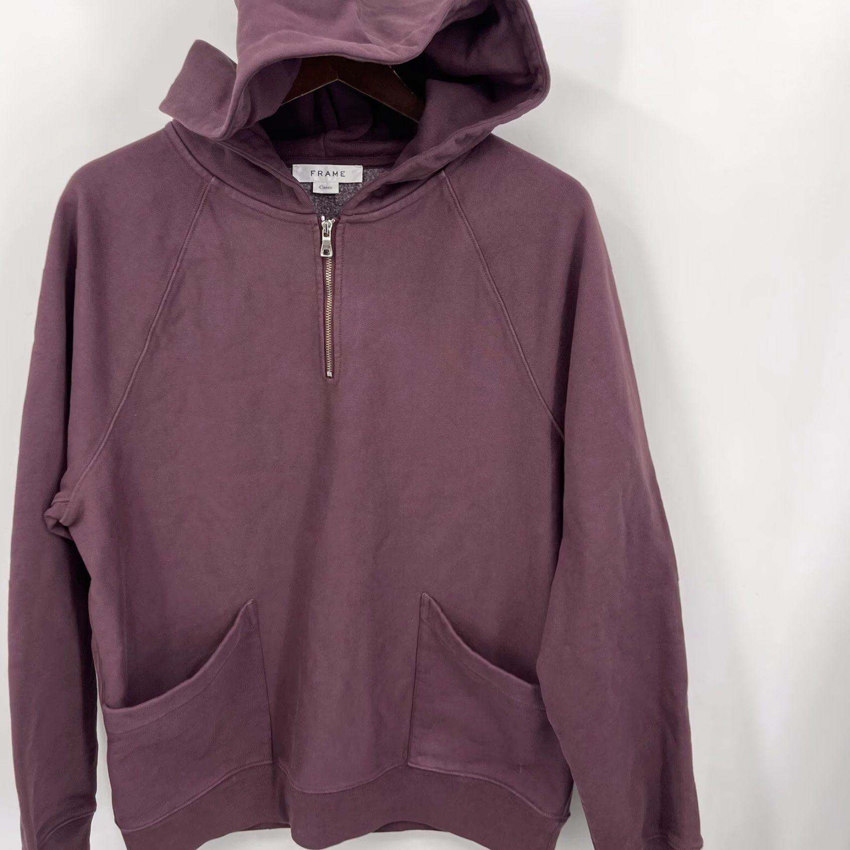 Frame Frame Hoodie Mens Large Quarter Zip Purple Classic Fit Pockets Zipper Size US L / EU 52-54 / 3 - 3 Thumbnail