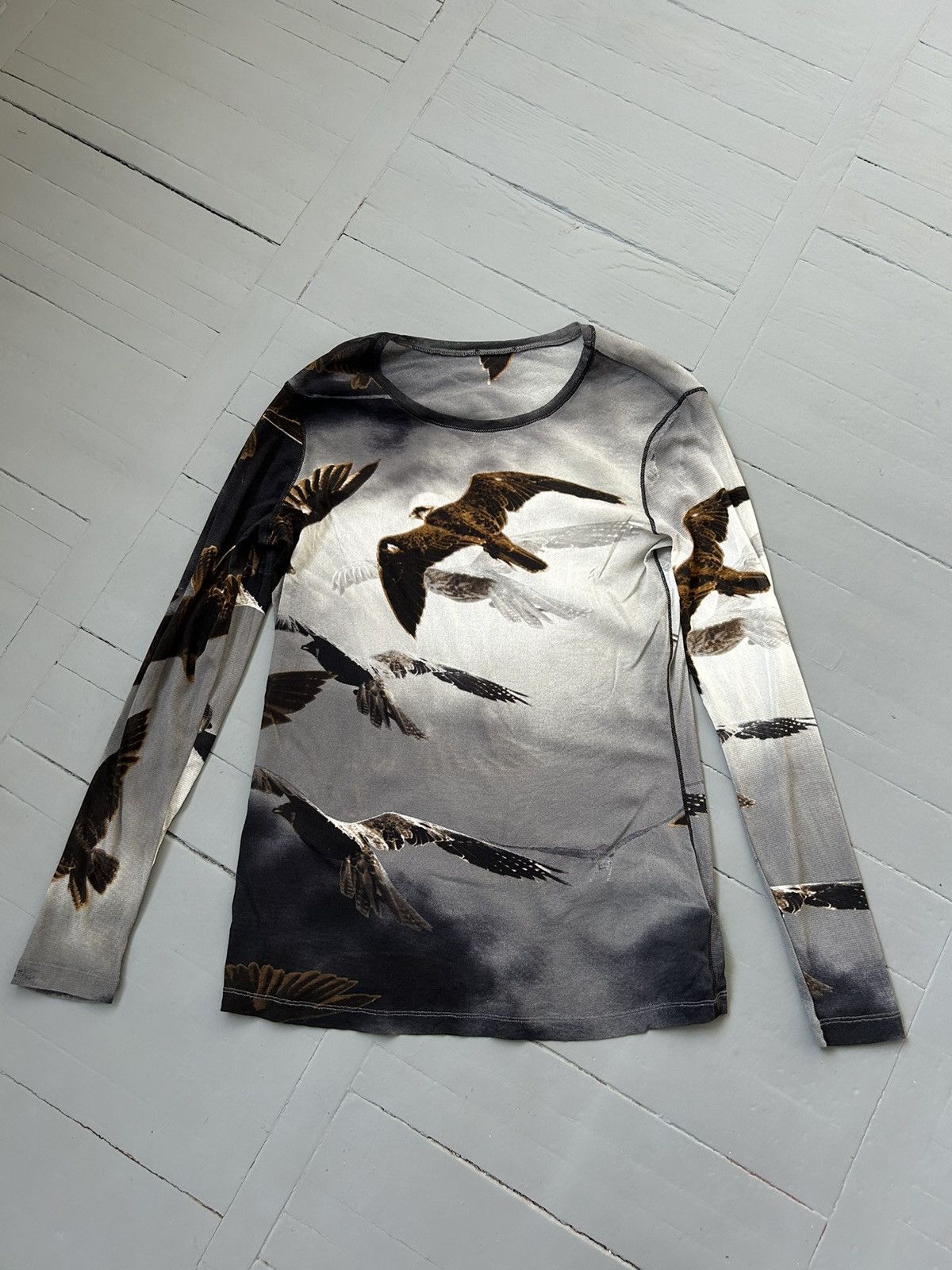 Japanese Brand Mesh long sleeve shirt with eagles Size M / US 6-8 / IT 42-44 - 1 Thumbnail