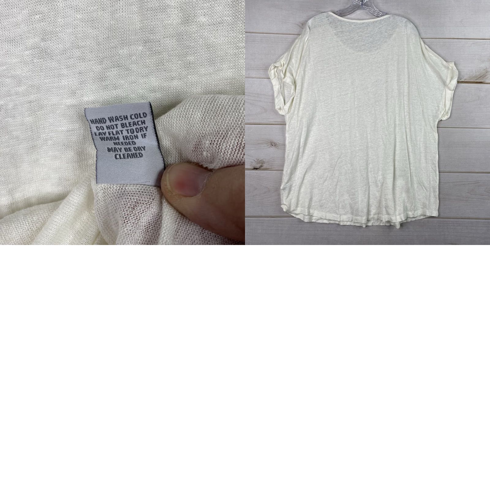 Soft Surroundings Soft Surroundings Top Womens 1X Cream Linen Scoop Neck Short Sleeve Pullover Casual Beach Bohemian All Seasons Mens Womens Girls Size XL / US 12-14 / IT 48-50 - 8 Thumbnail
