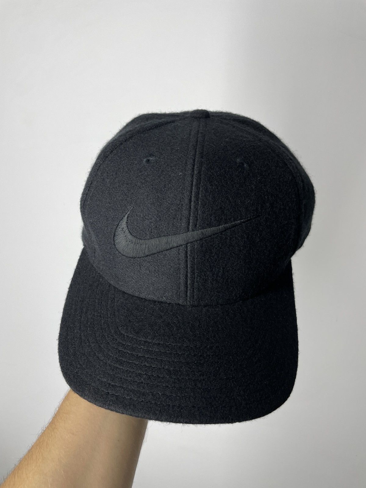 Nike Vintage 90s Big Embroidered Swoosh Wool Hat Rare Cap Size ONE SIZE - 2 Thumbnail