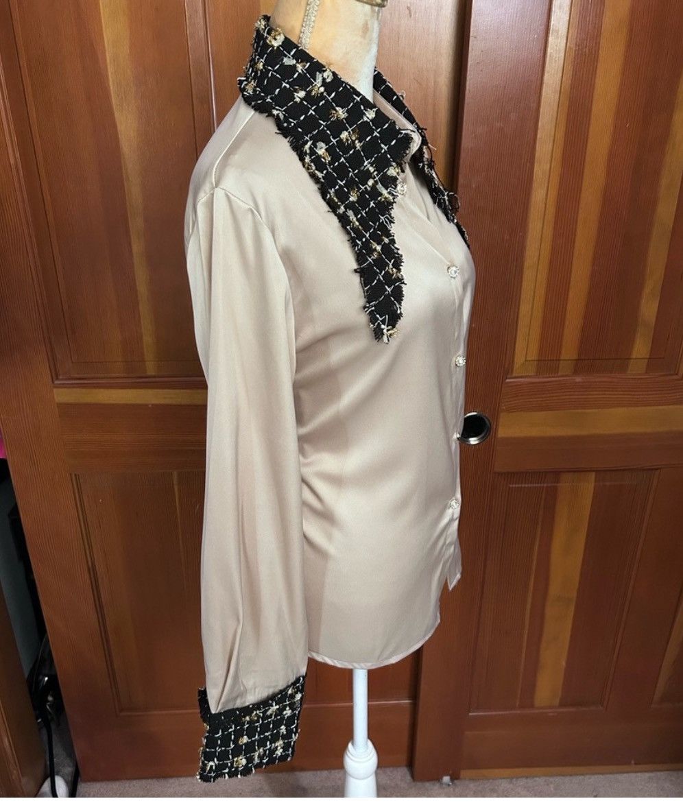 Designer × Other NWT, Lavishly Paris Women’s Elegant Tweed Detail Blouse Size M / US 6-8 / IT 42-44 - 14 Thumbnail