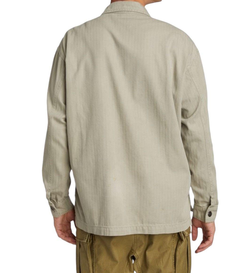 Greg Lauren Herringbone Silk Work Cargo Jacket Size US L / EU 52-54 / 3 - 3 Thumbnail