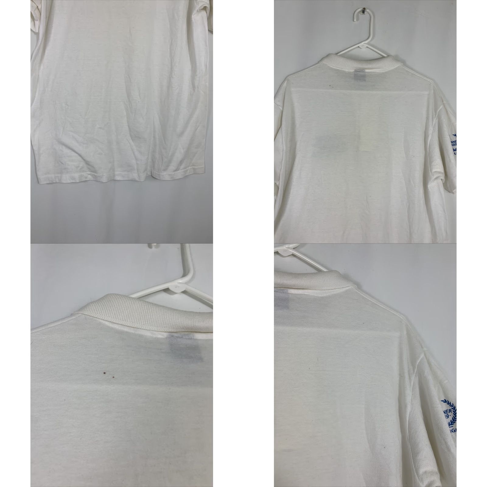 Anvil VINTAGE Anvil Polo Shirt Men XL White Cotton Blend Marathon Runner 1989 Santa Cruz Wharf To Wharf Shirt Size US XL / EU 56 / 4 - 8 Thumbnail
