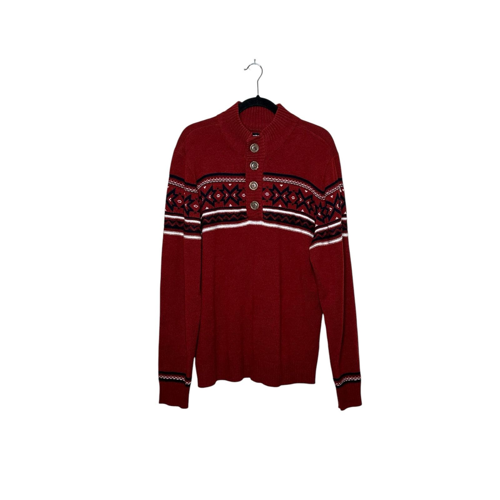 Buffalo David Bitton Buffalo men jeans red winter sweater size XL Size US XL / EU 56 / 4 - 11 Thumbnail