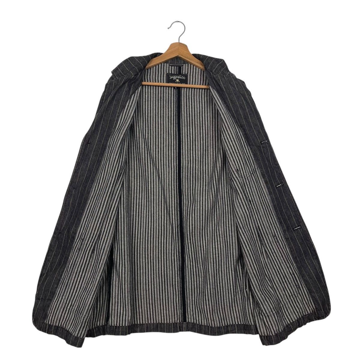 Japanese Brand Japanase Brand Suggestion Stripe Button Coat Jacket Size US L / EU 52-54 / 3 - 11 Thumbnail