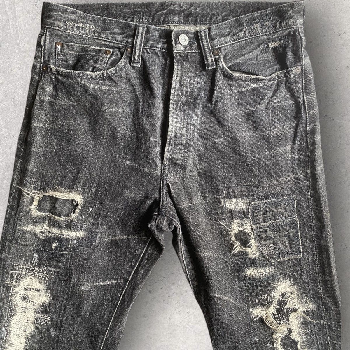 Kapital Blackwash Patchwork Bootcut Jeans Size US 31 - 2 Thumbnail