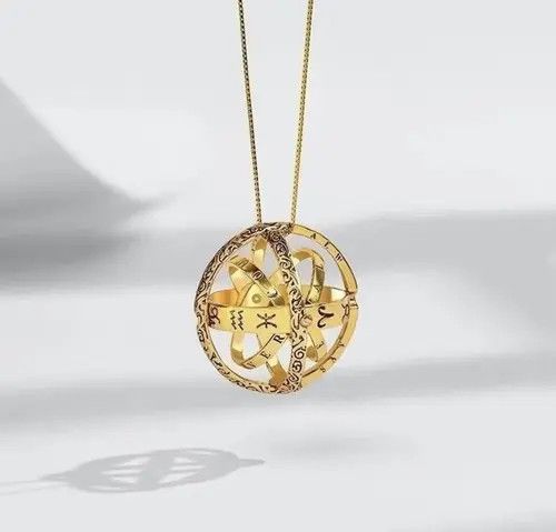 Jewelry Gold Color Astronomical Ball Pendant Necklace Size ONE SIZE - 1 Thumbnail