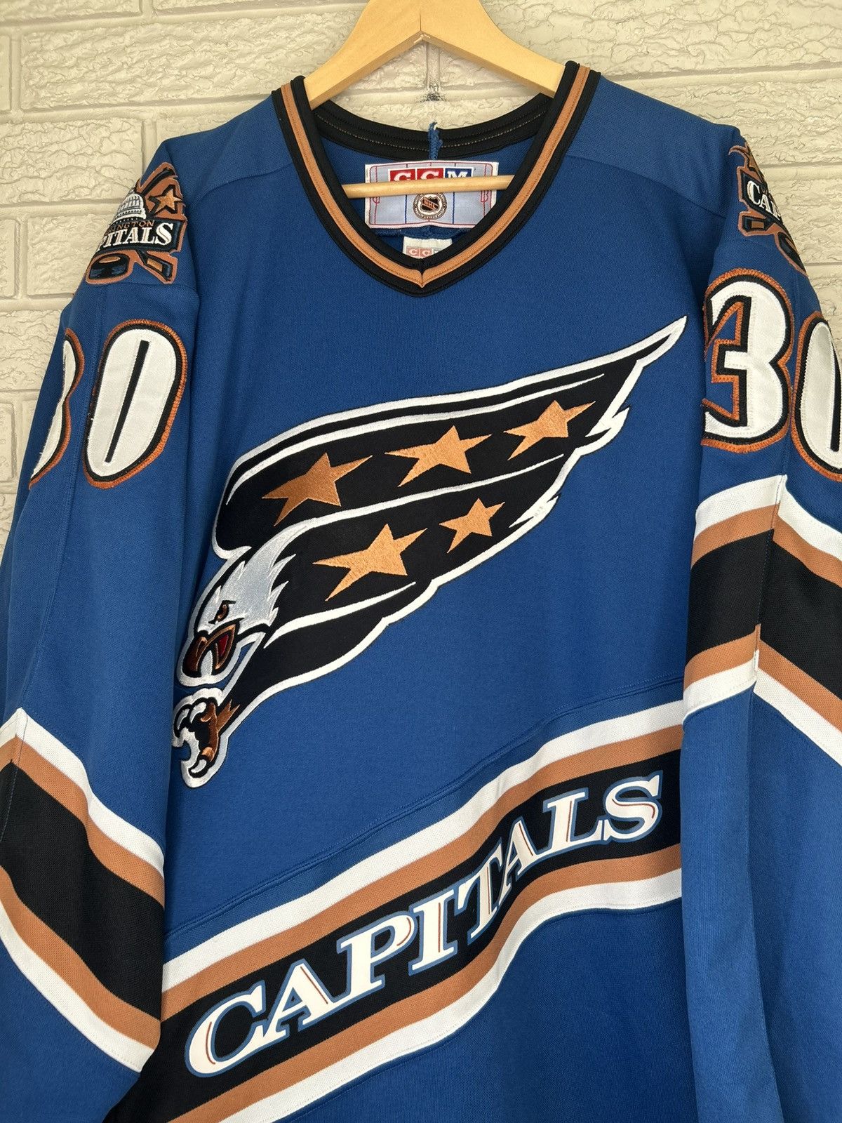 Ccm Vintage CCM Washington Capitals Jim Carey Jersey Size US XL / EU 56 / 4 - 3 Thumbnail