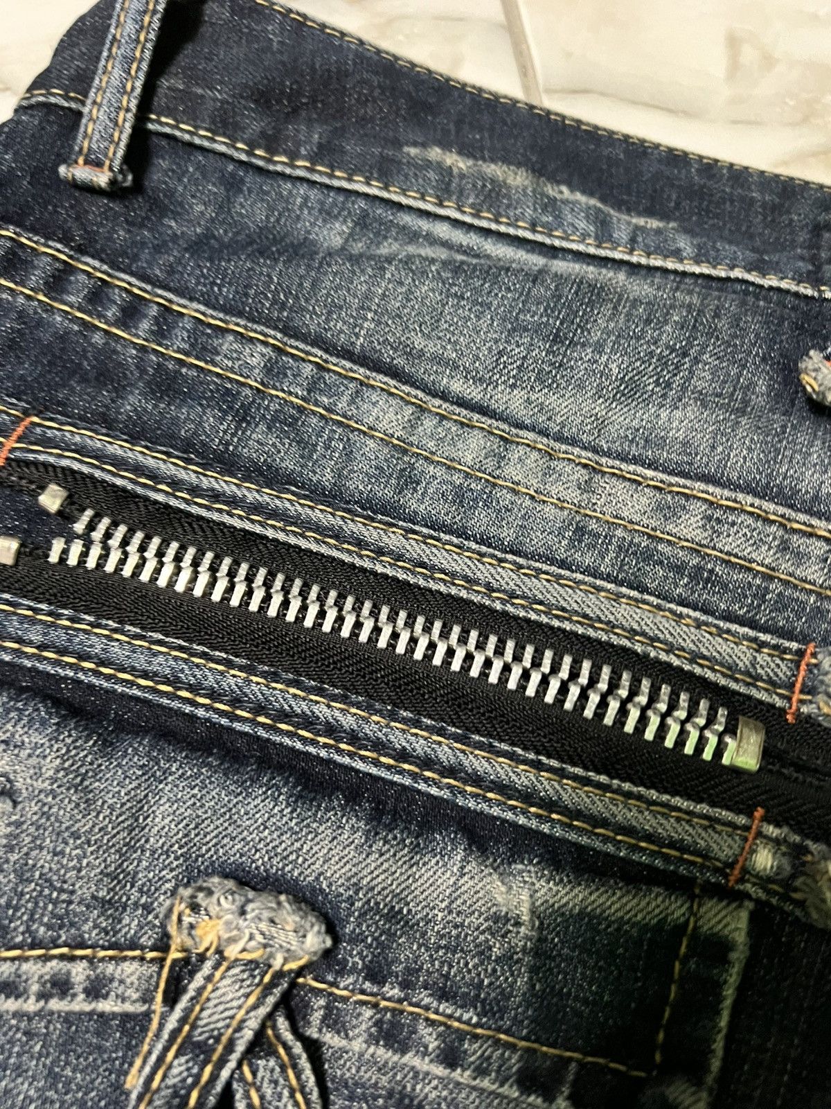 Beauty Beast × If Six Was Nine × Japanese Brand 💥Rare💥Lolita Concert Club Punk Washed Distress Jeans Size US 33 - 17 Thumbnail