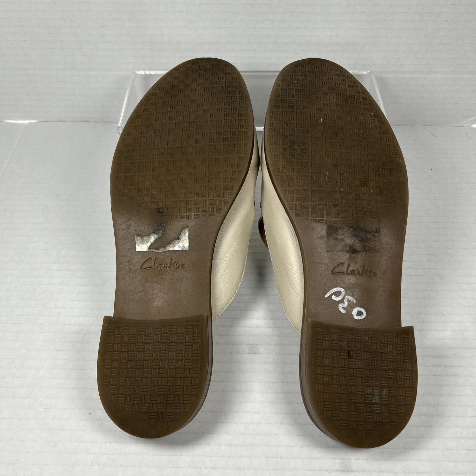 Clarks CLARKS COLLEC Comfort Cream Leather Slip-On Women Sz 7.5 Size US 9 / IT 39 - 7 Thumbnail