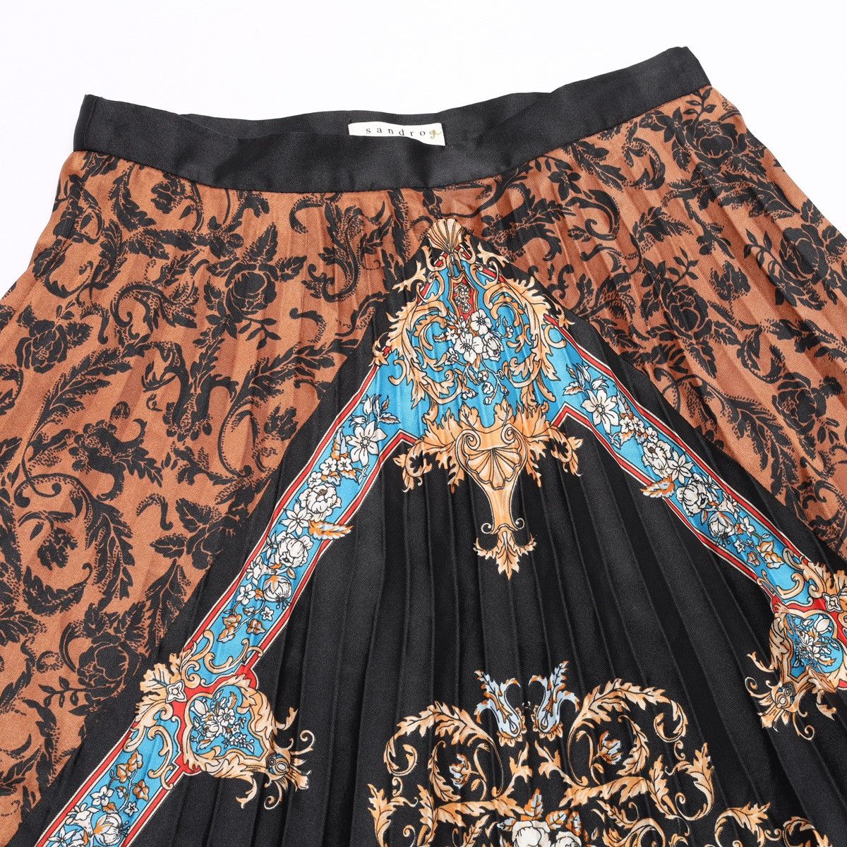 Sandro Sandro Ivona Printed Multicoloured Mid Skirt Pleated Size 25" / US 0 / IT 36 - 4 Thumbnail