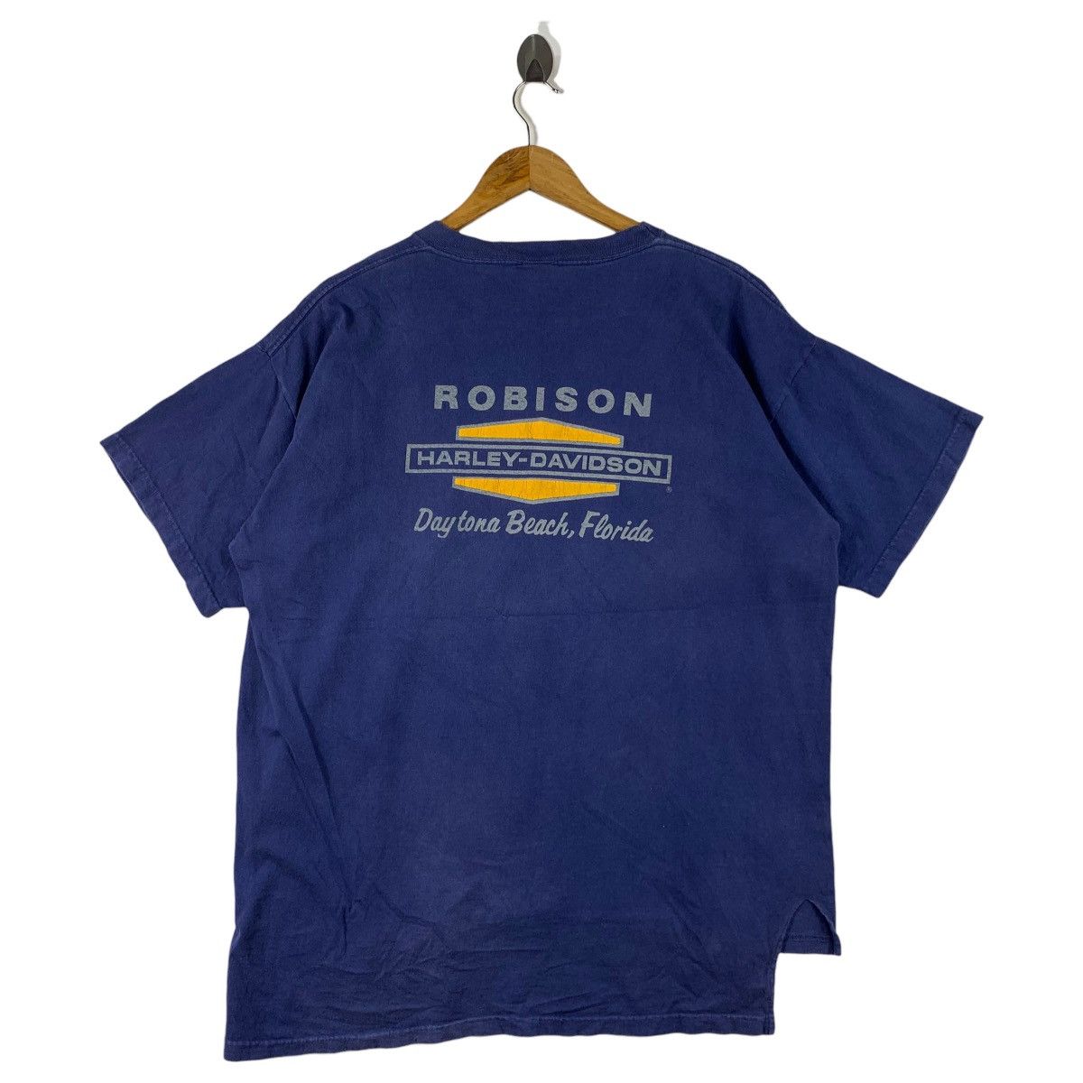 Harley Davidson Vintage 90s HARLEY DAVIDSON big logo back hit spellout tee Size US XL / EU 56 / 4 - 4 Thumbnail