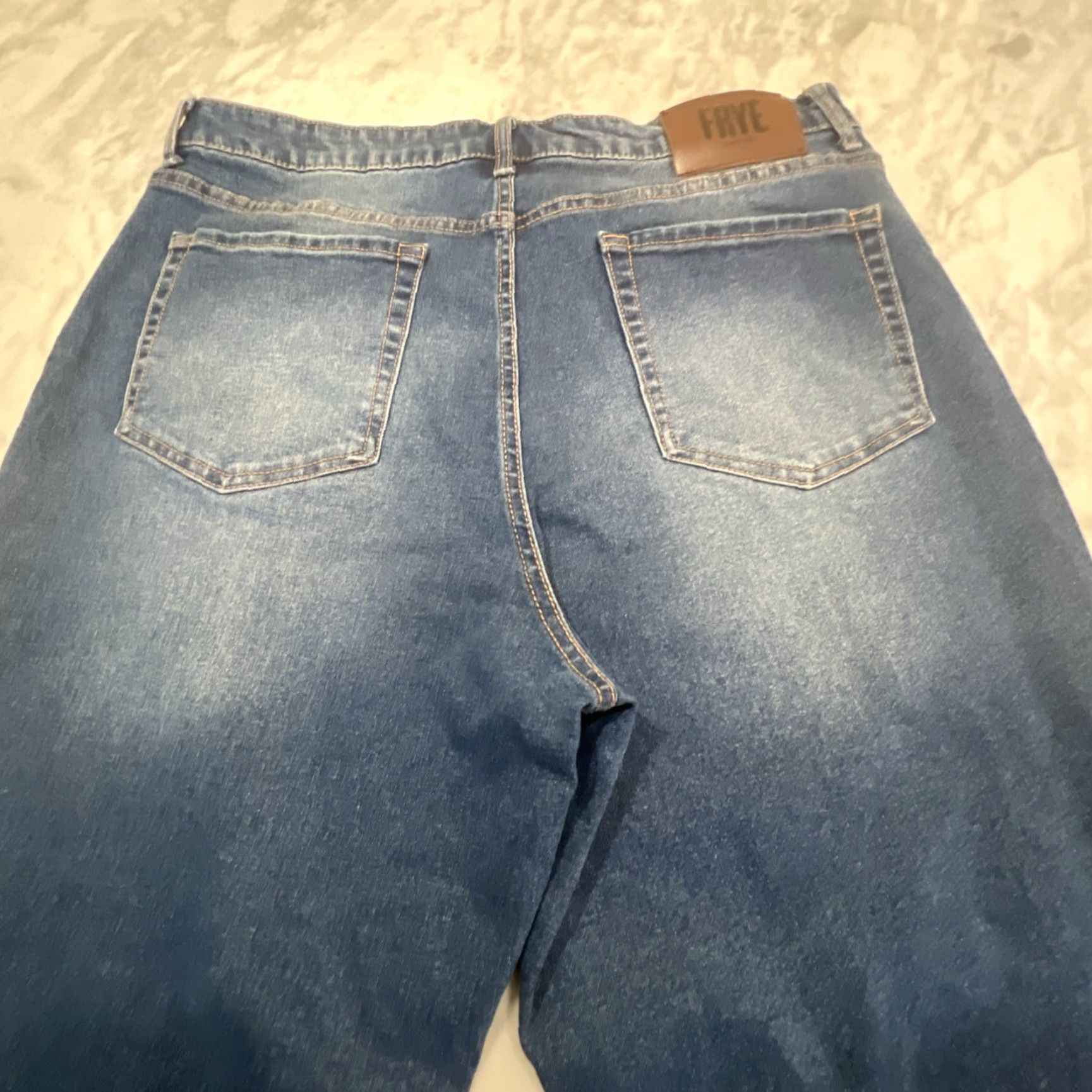 Frye FRYE Jeans Women’s 14 / 32 Blue Stretch Cowgirl Faded Western 5-Pocket Denim Jeans Womens Regular Stretch Size 36" / US 14 / IT 50 - 4 Thumbnail