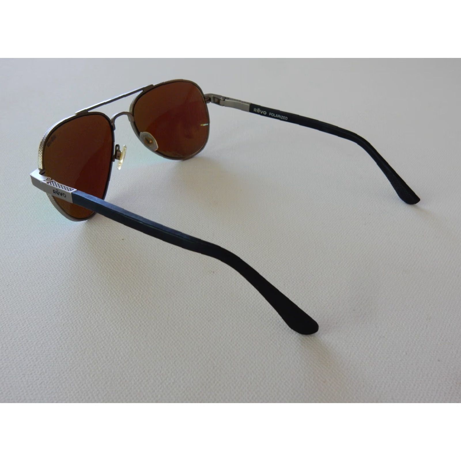 Vintage VINTAGE REVO Polarized Aviator Sunglasses Men 58x16 Silver-Black 140mm Size ONE SIZE - 4 Thumbnail