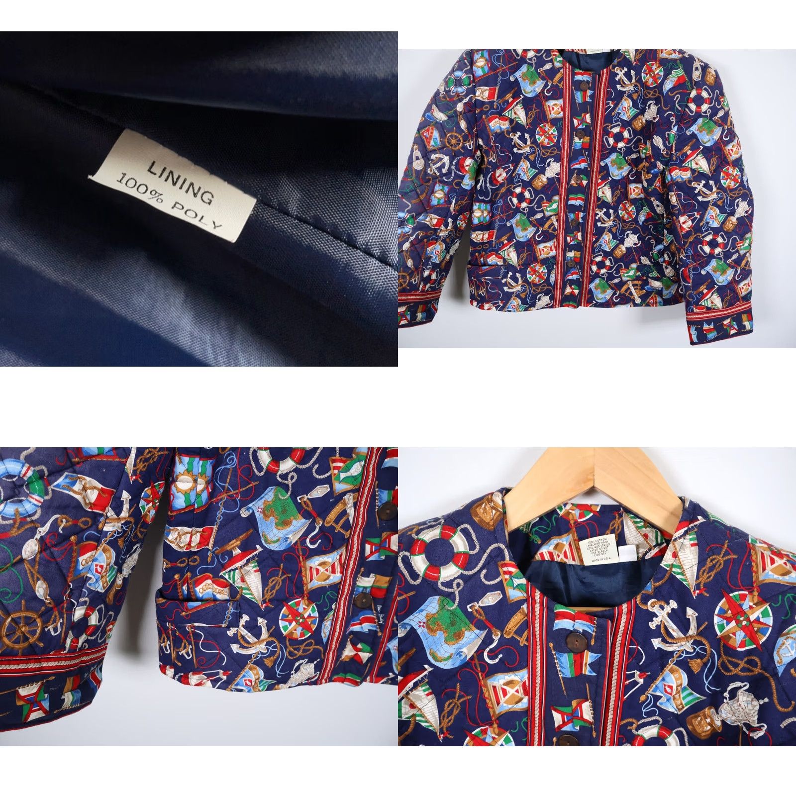 Vera Bradley Vera Bradley Nautical Quilted Jacket Womens Large Padded Blue Casual Apparel Size L / US 10 / IT 46 - 9 Thumbnail