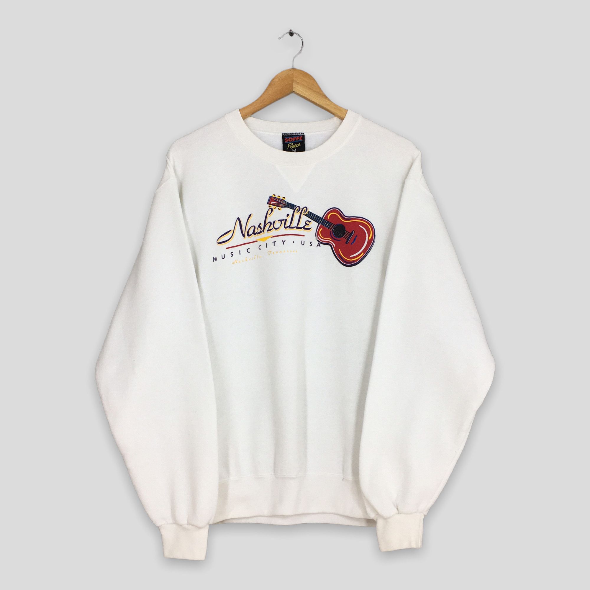 Vintage Vintage 90s Nashville Music City Usa Sweatshirt Medium Size US M / EU 48-50 / 2 - 1 Thumbnail