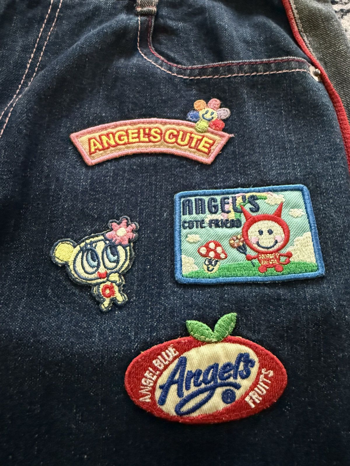 Hysteric Glamour 2000s Angel Blue Kawaii Side Panel Patched Flared Jeans Y2K Size US 28 / EU 44 - 10 Thumbnail