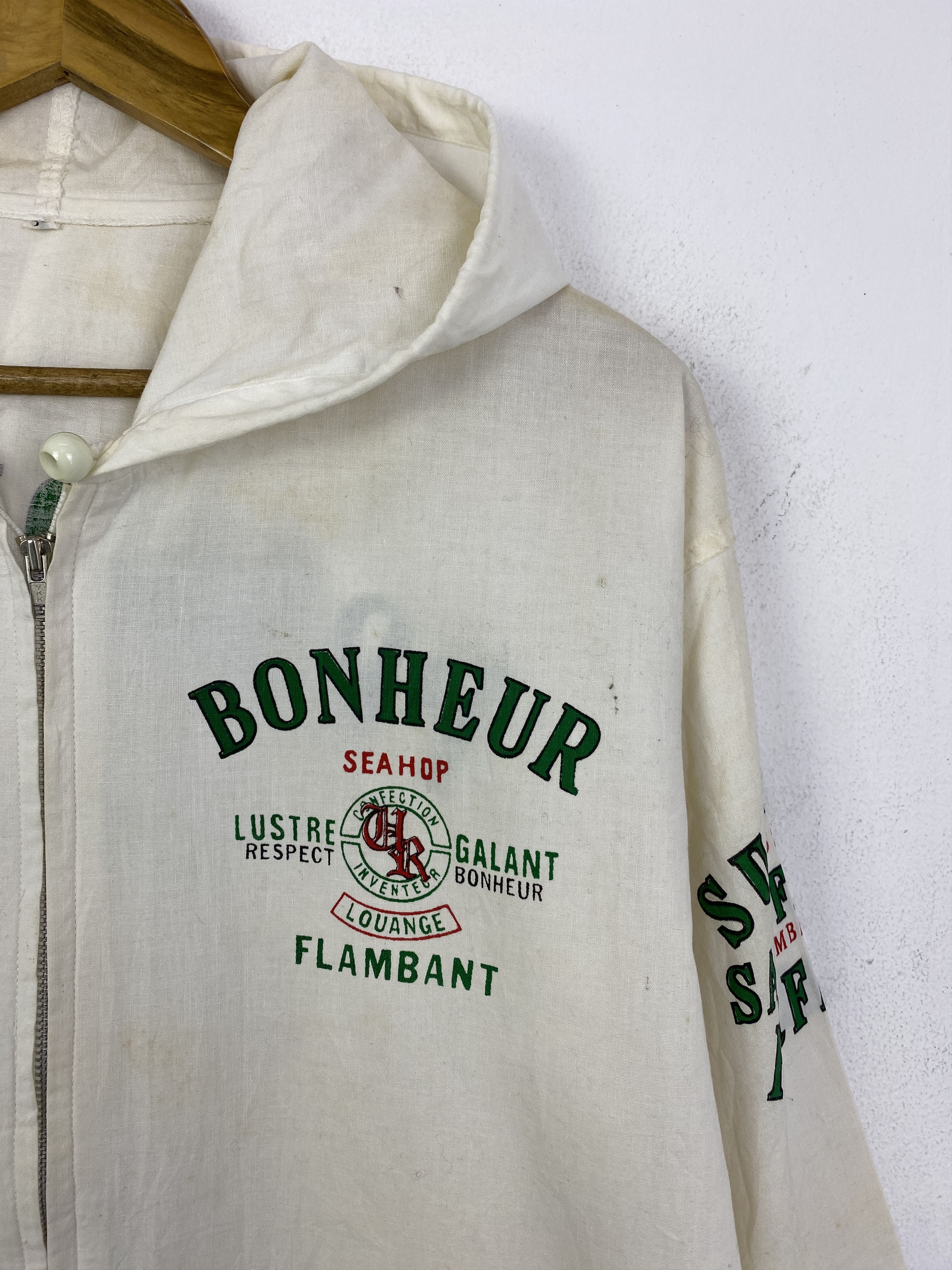 Japanese Brand Vintage Bonheur Seahop Club Zipper Hooded Jacket JA0193 Size US L / EU 52-54 / 3 - 9 Thumbnail