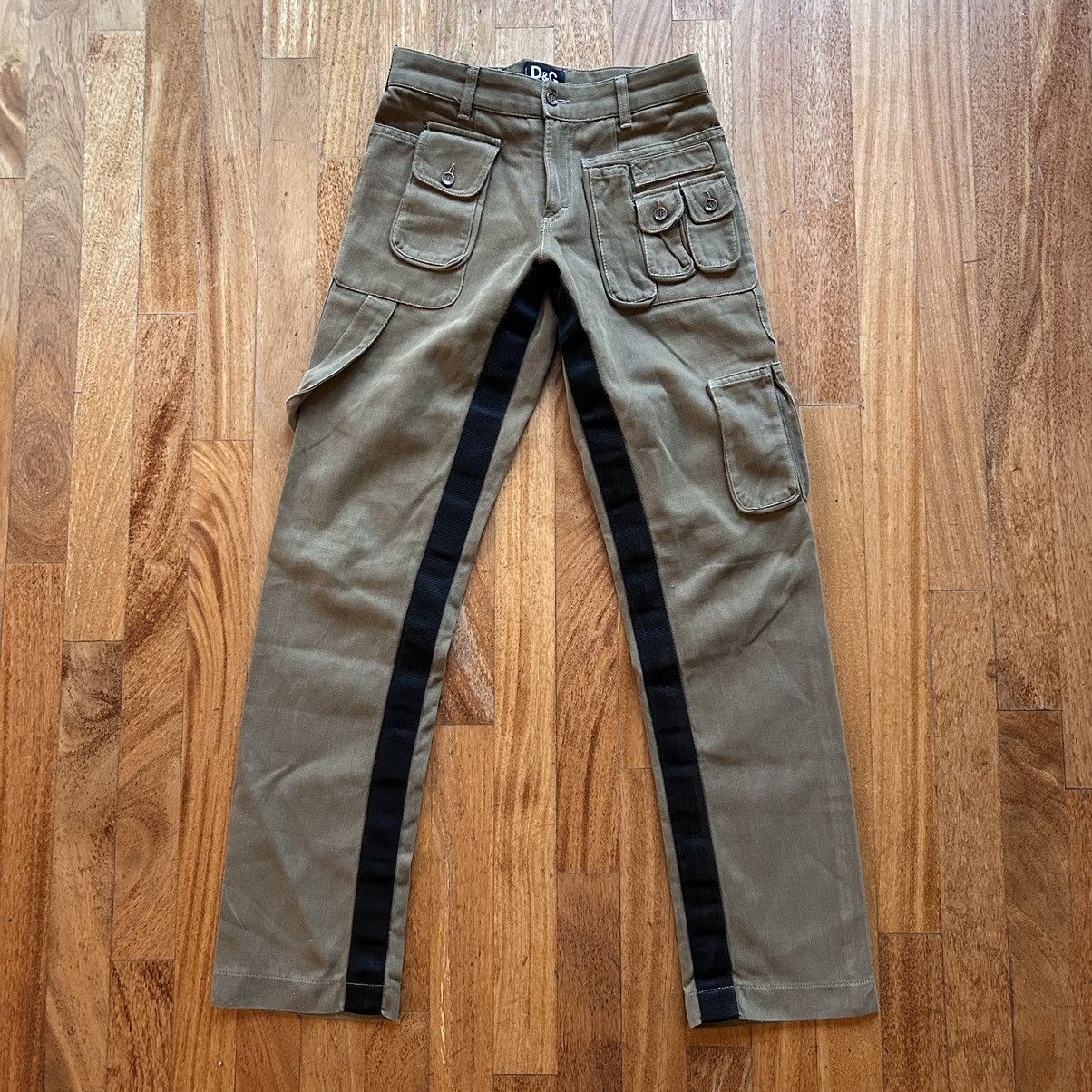 image of Dolce Gabbana Aw2003 Bondage Cargo Pants in Beige, Men's (Size 30)