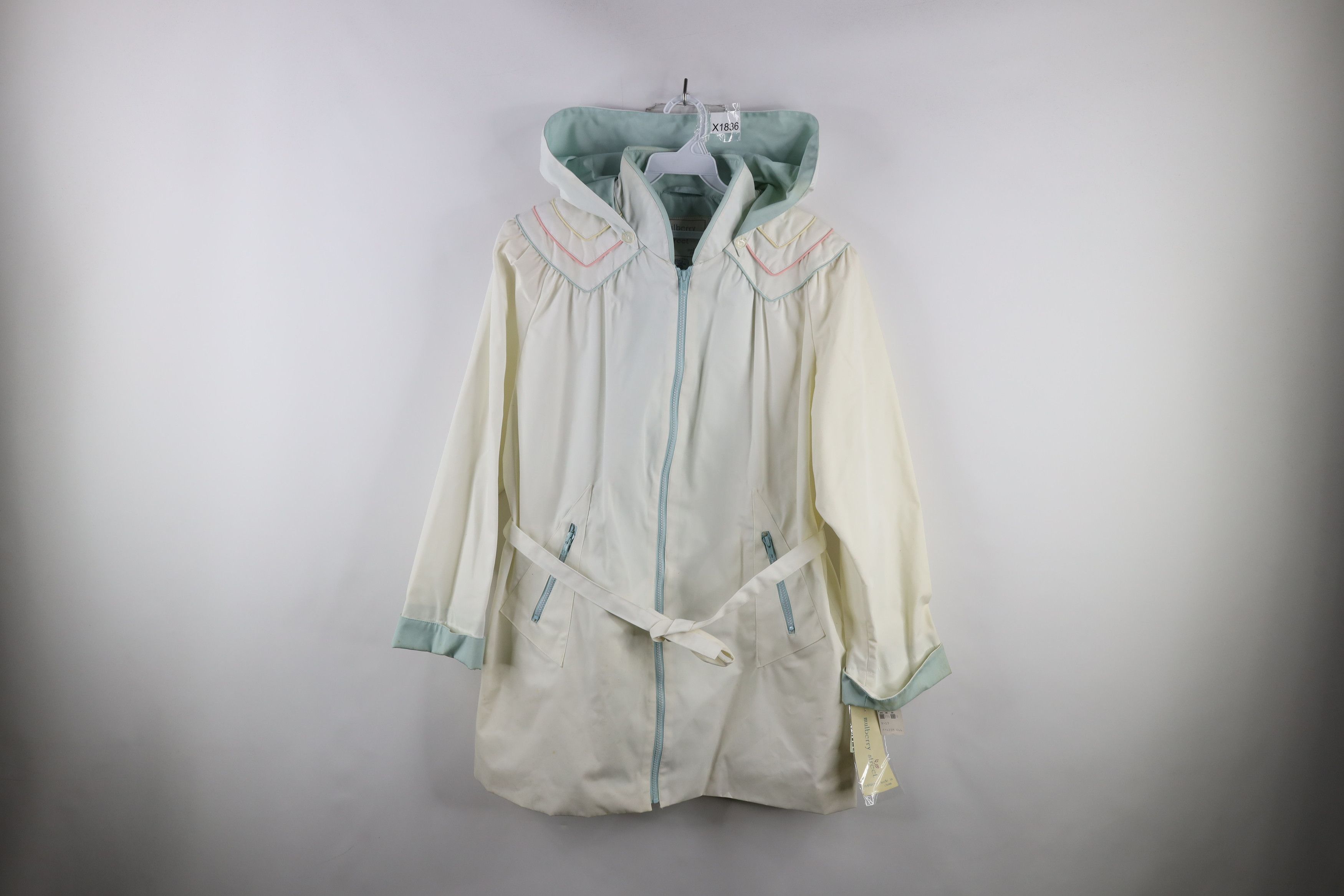 Vintage Deadstock Vintage 90s Streetwear Pastel Hooded Jacket Coat Size L / US 10 / IT 46 - 1 Thumbnail