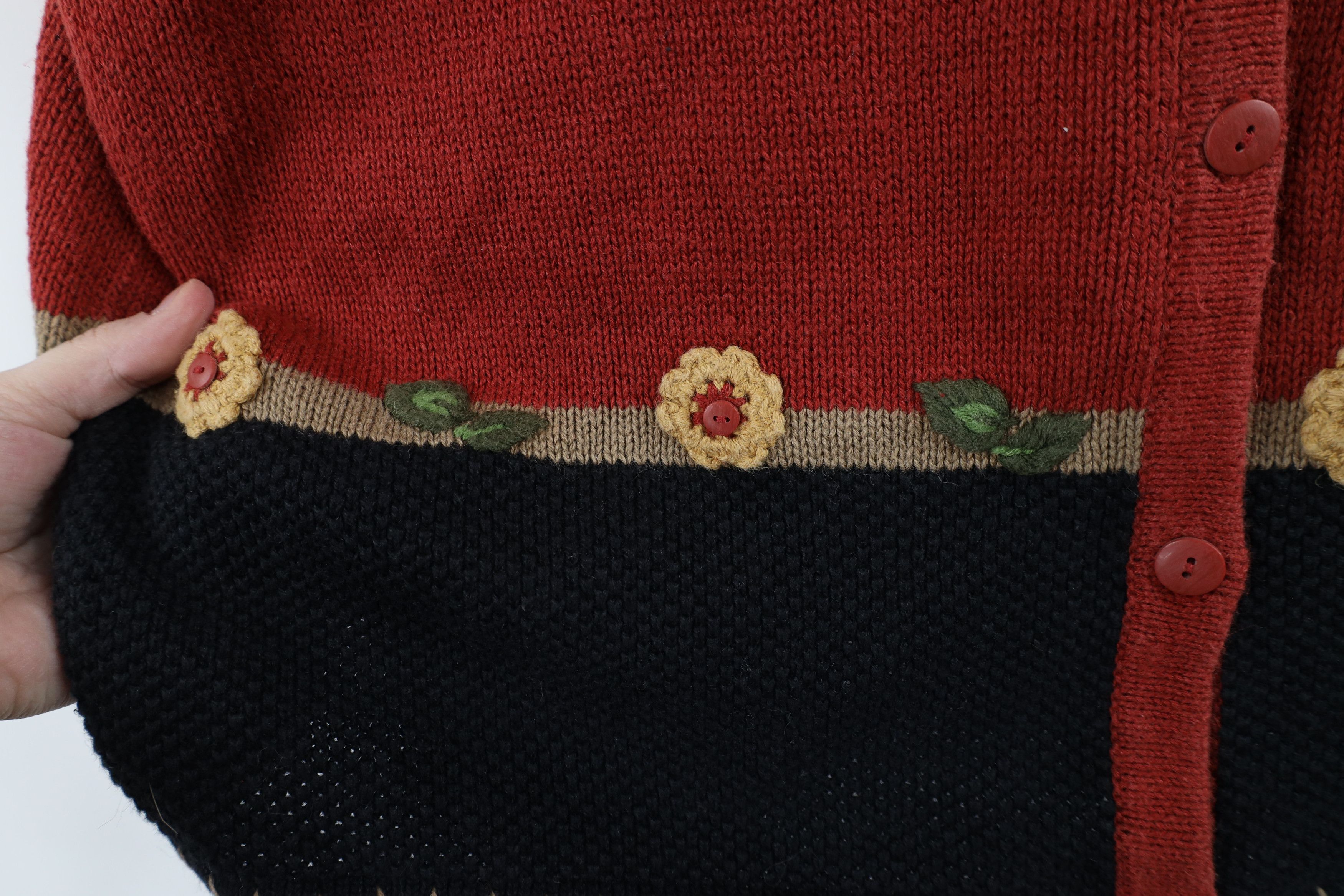 Vintage Vintage 90s Streetwear Embroidered Knit Cardigan Sweater Size XL / US 12-14 / IT 48-50 - 5 Thumbnail