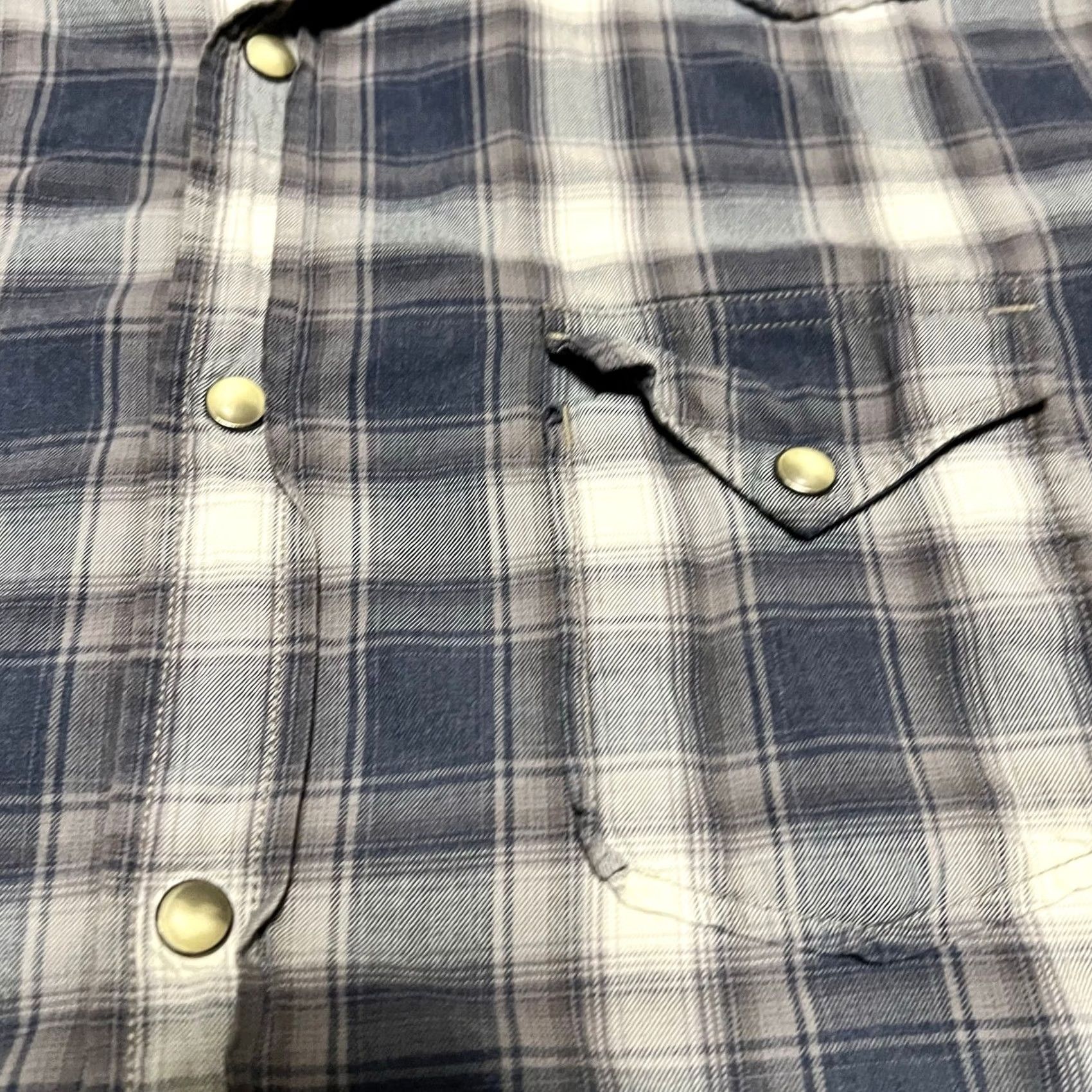 Lucky Brand Lucky Brand Shirt Mens Large Blue Plaid Western Pearl Snap Long Sleeve Size US L / EU 52-54 / 3 - 2 Thumbnail