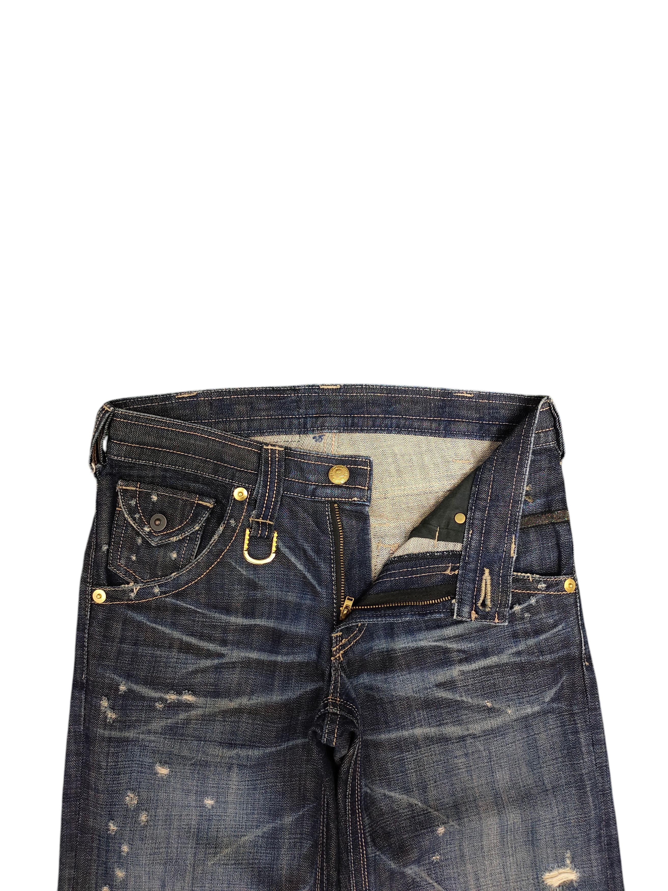 Roen Roen Japan Skull Clawmark Distress Denim Jeans Size US 31 - 6 Thumbnail