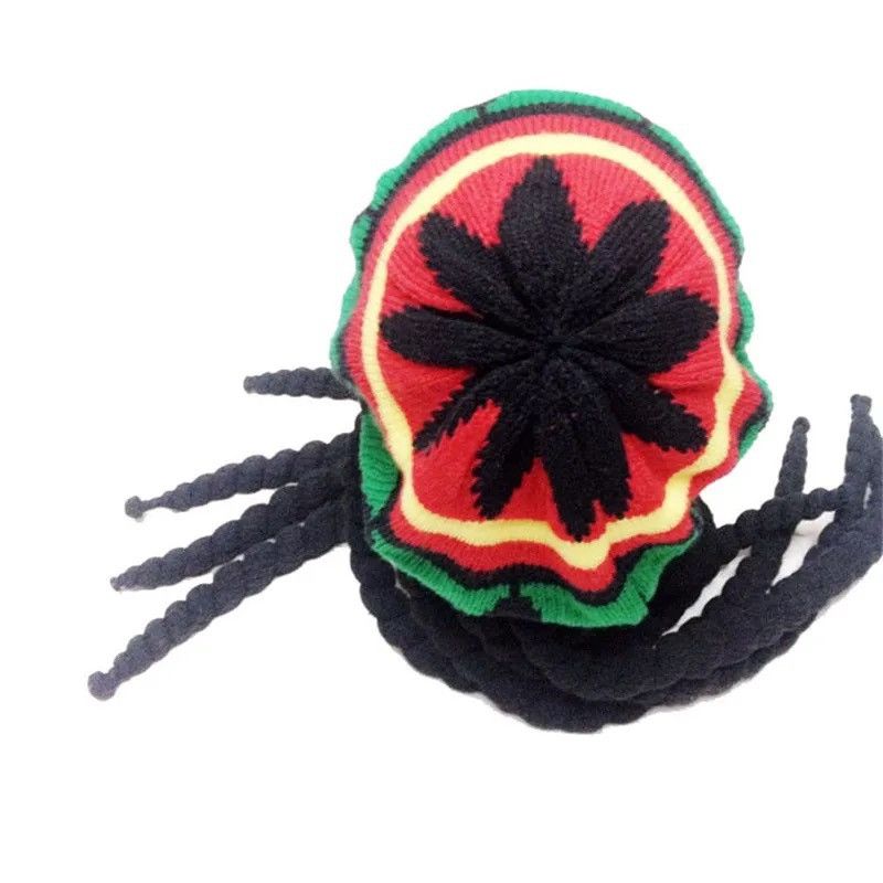 Designer Knitted Braid Hat Jamaican Bob Rasta Beanie Hats Size ONE SIZE - 3 Thumbnail