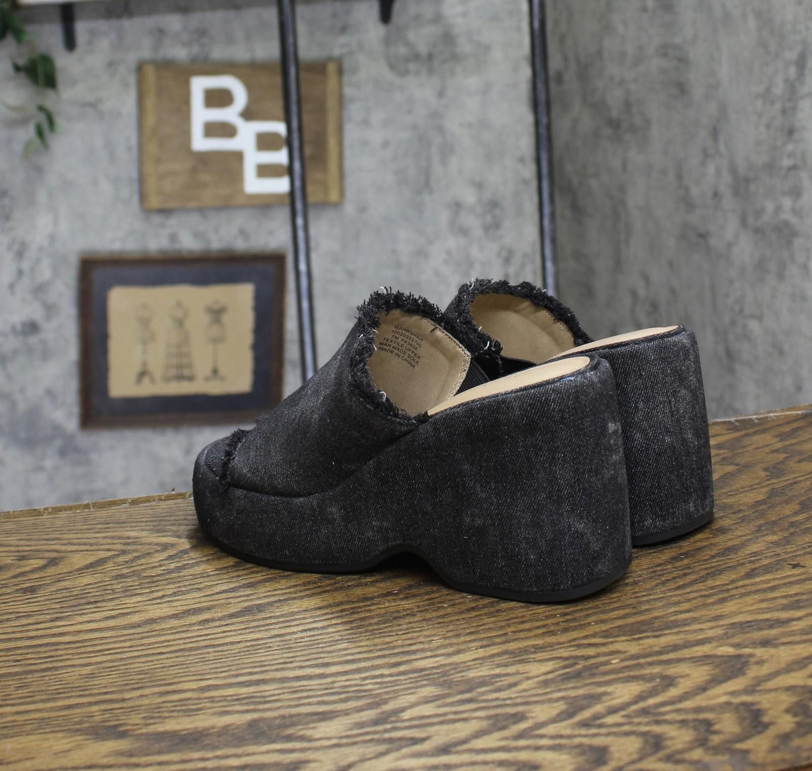 Other Wild Pair Platform Sandals Denim 10020355700 Black Multi 7m Size US 7 / IT 37 - 2 Thumbnail