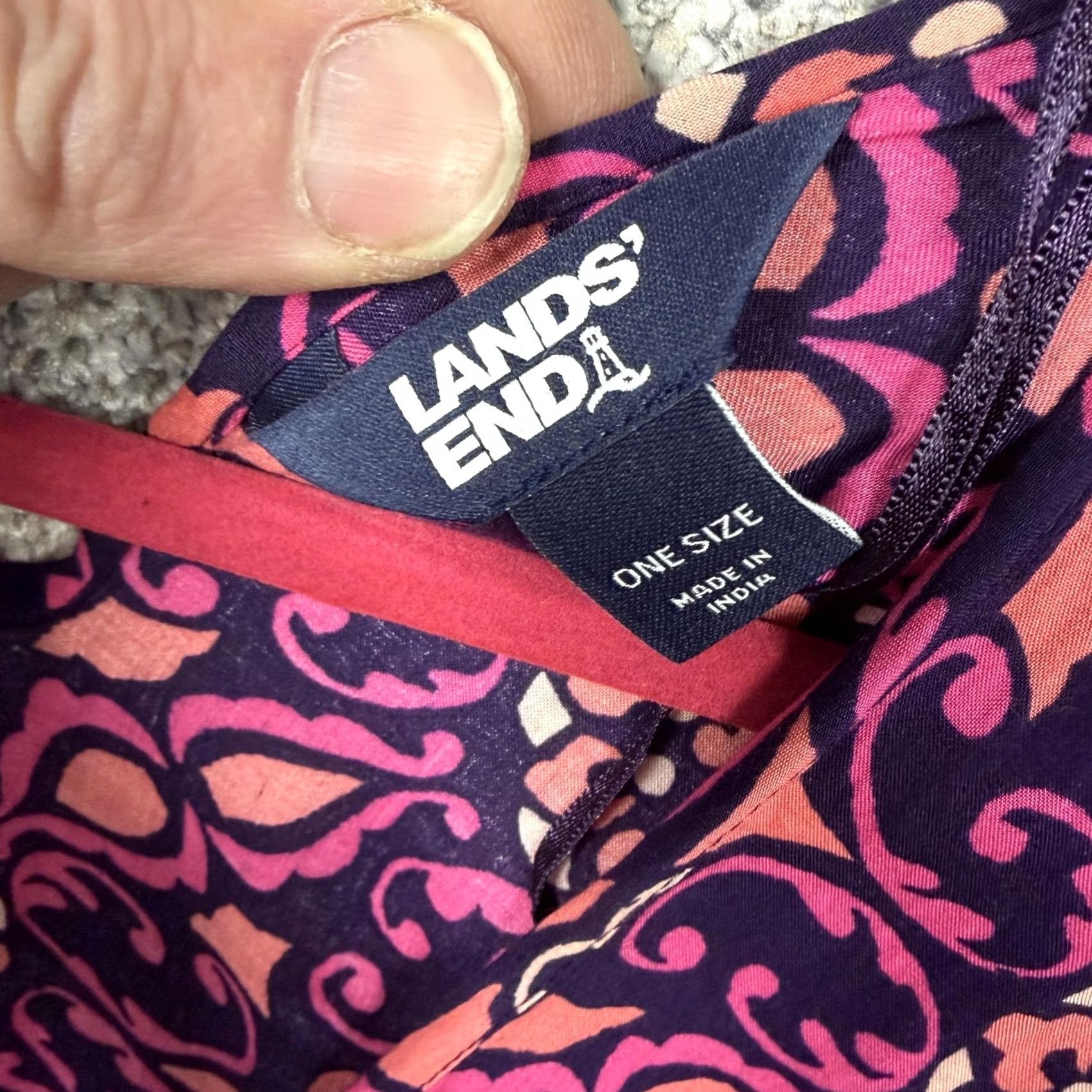 Lands' End Lands' End Kaftan Swim Coverup One Size Festival Floral Boho Vacation Multicolor Viscose Modal Womens Cover Up Size ONE SIZE - 3 Thumbnail
