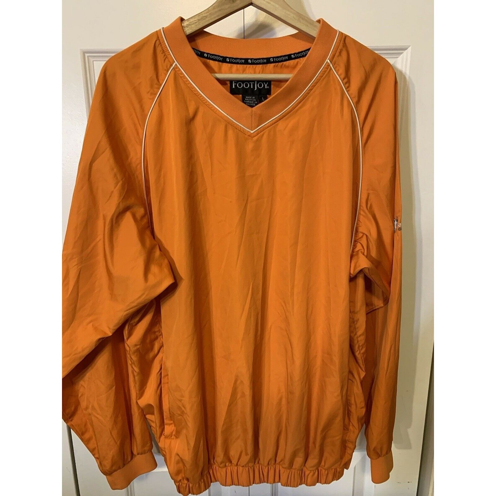 Footjoy FootJoy Windbreaker Jacket Mens Sz L Orange V Neck Pullover Size US L / EU 52-54 / 3 - 5 Thumbnail