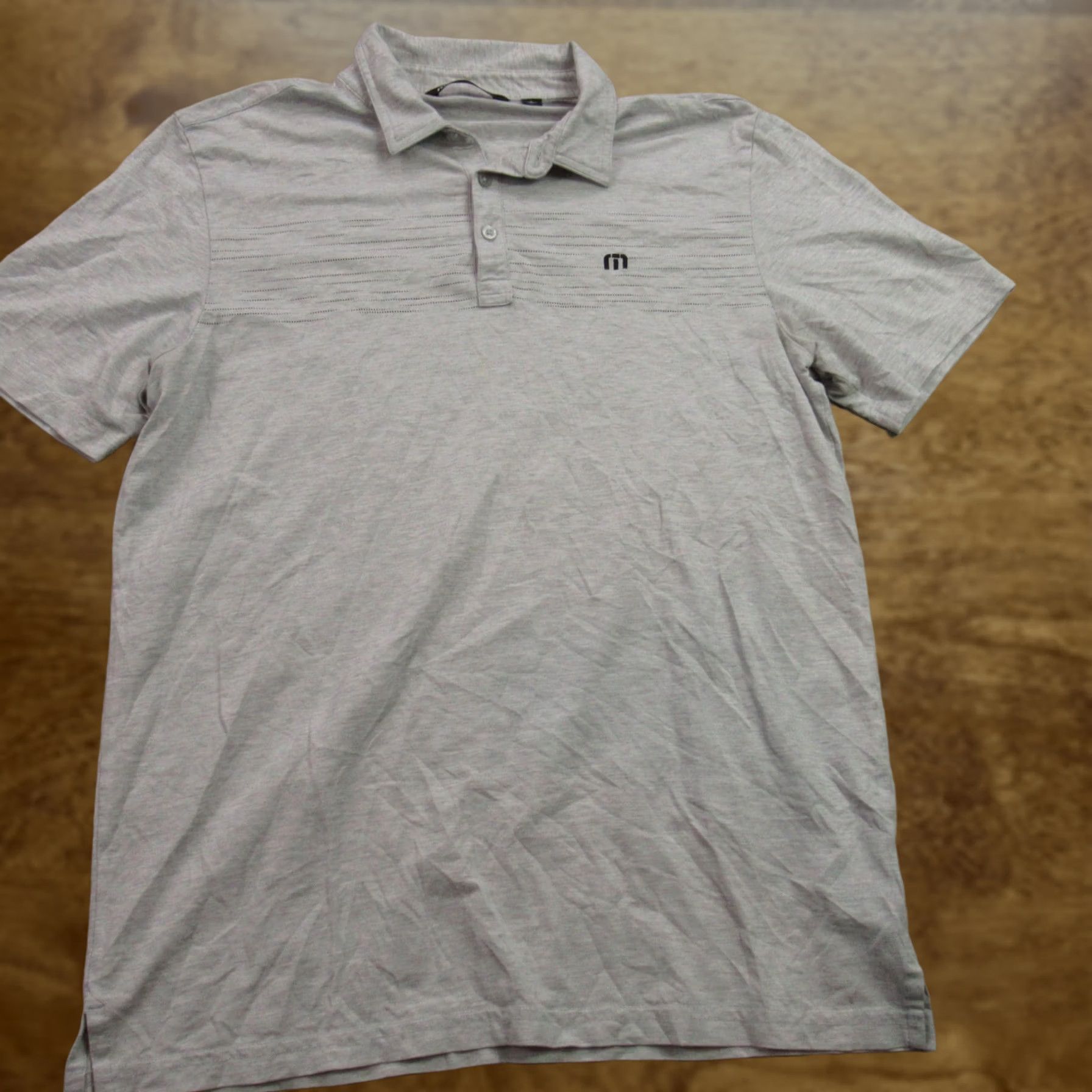 TravisMathew Travis Mathew Polo Shirt Mens Large Polo Gray Striped Short Sleeve Lightweight Golf Shirt Size US L / EU 52-54 / 3 - 1 Thumbnail