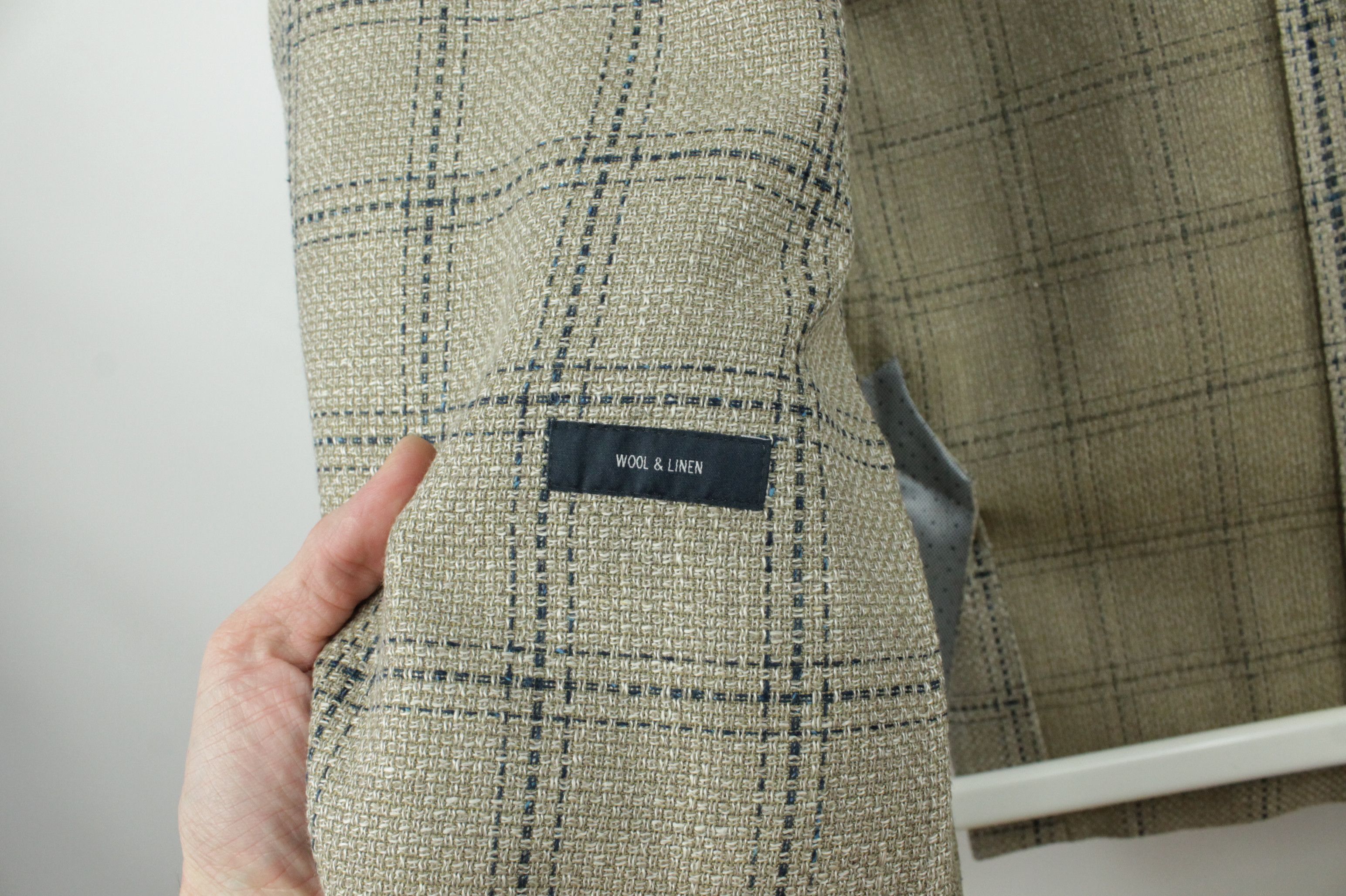 Other Eduard Dressler Knitted Wool Linen Checked Sport Coat Men's Size US L / EU 52-54 / 3 - 8 Thumbnail