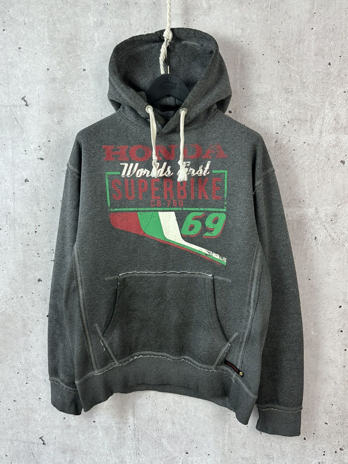 Honda Vintage Honda Racing Printed Distressed Grey Hoodie Size US XL / EU 56 / 4 - 1 Thumbnail