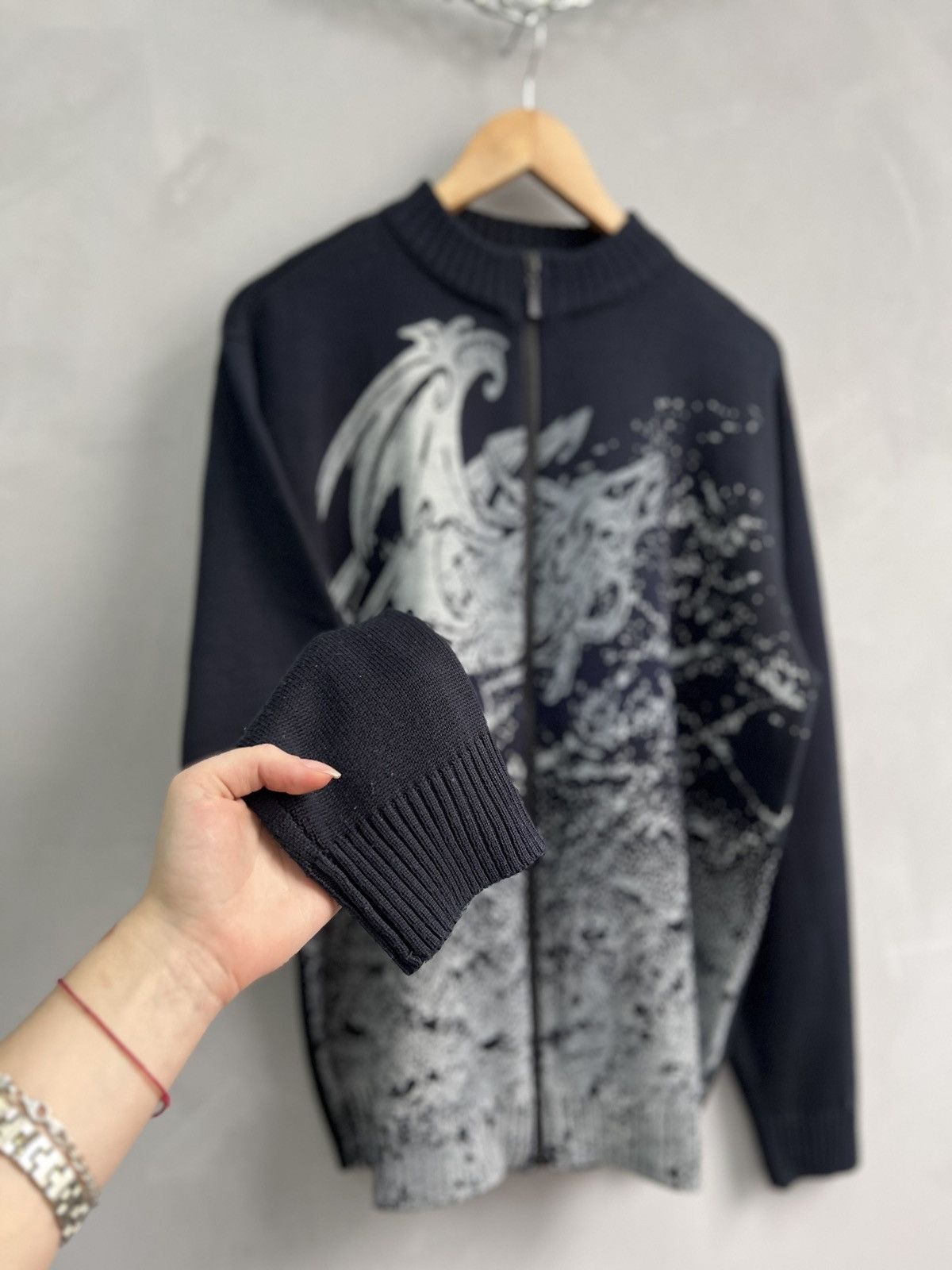 Other Vintage avant garde y2k style full print zip sweater y2k Size US L / EU 52-54 / 3 - 8 Thumbnail