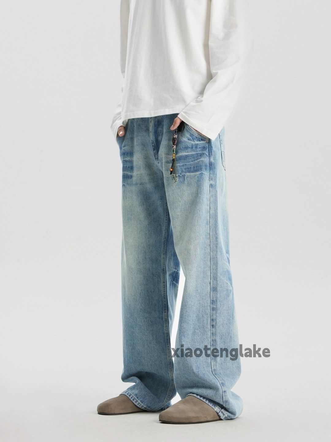 Jean Washed faded loose baggy skate hiphop y2k jeans Size US 32 / EU 48 - 1 Thumbnail