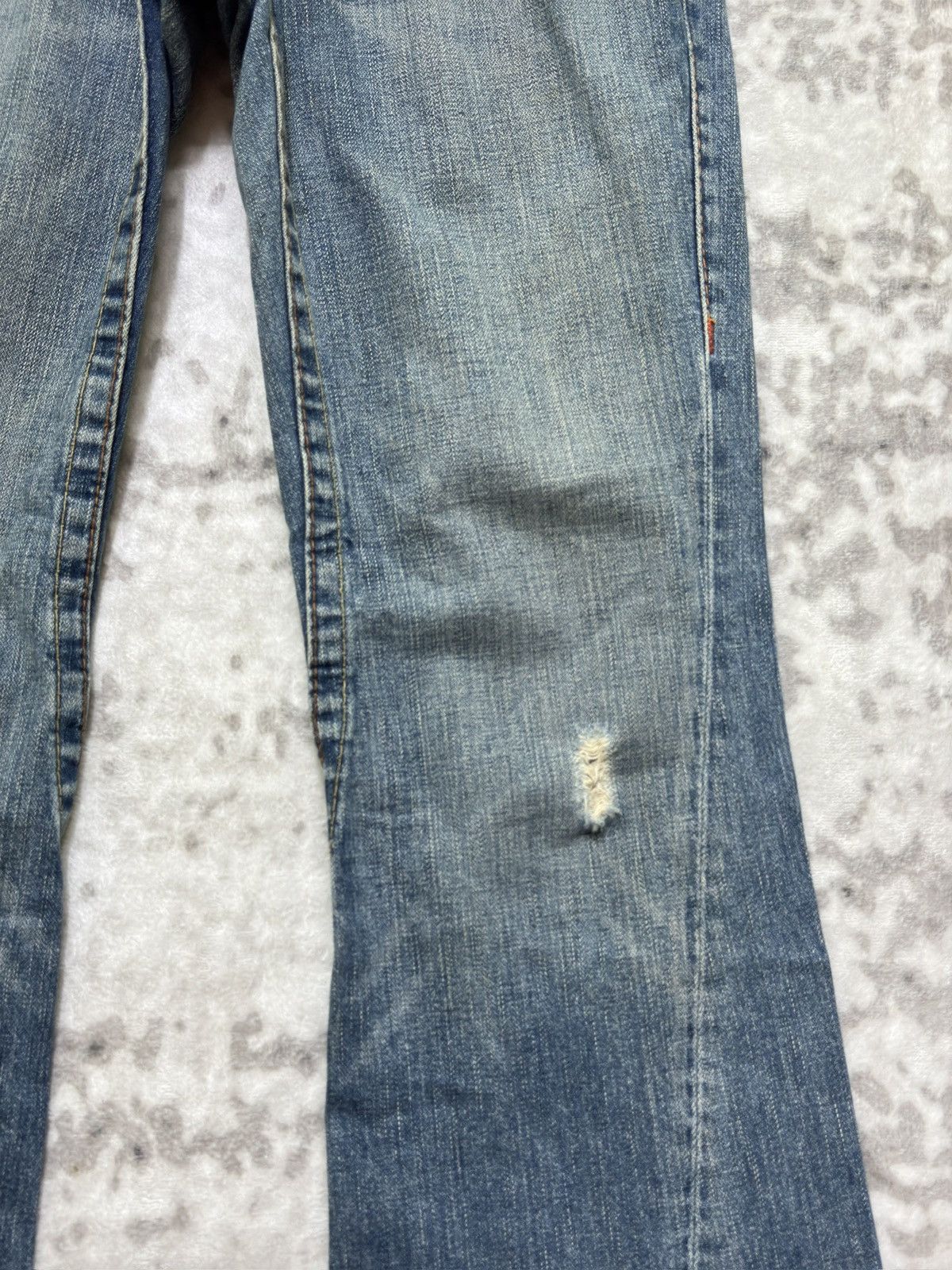 True Religion True Religion Joey Flare Denim Jeans Light Blue Distressed Size US 32 / EU 48 - 8 Thumbnail