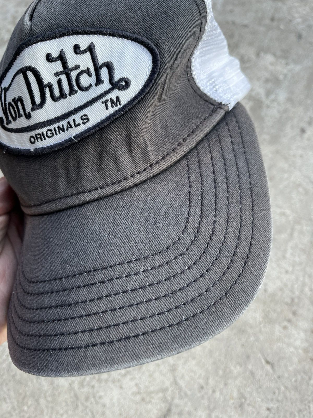Japanese Brand × Von Dutch Vintage Von Dutch Sun Faded Distressed Trucker Hat Y2K Cap Size ONE SIZE - 5 Thumbnail