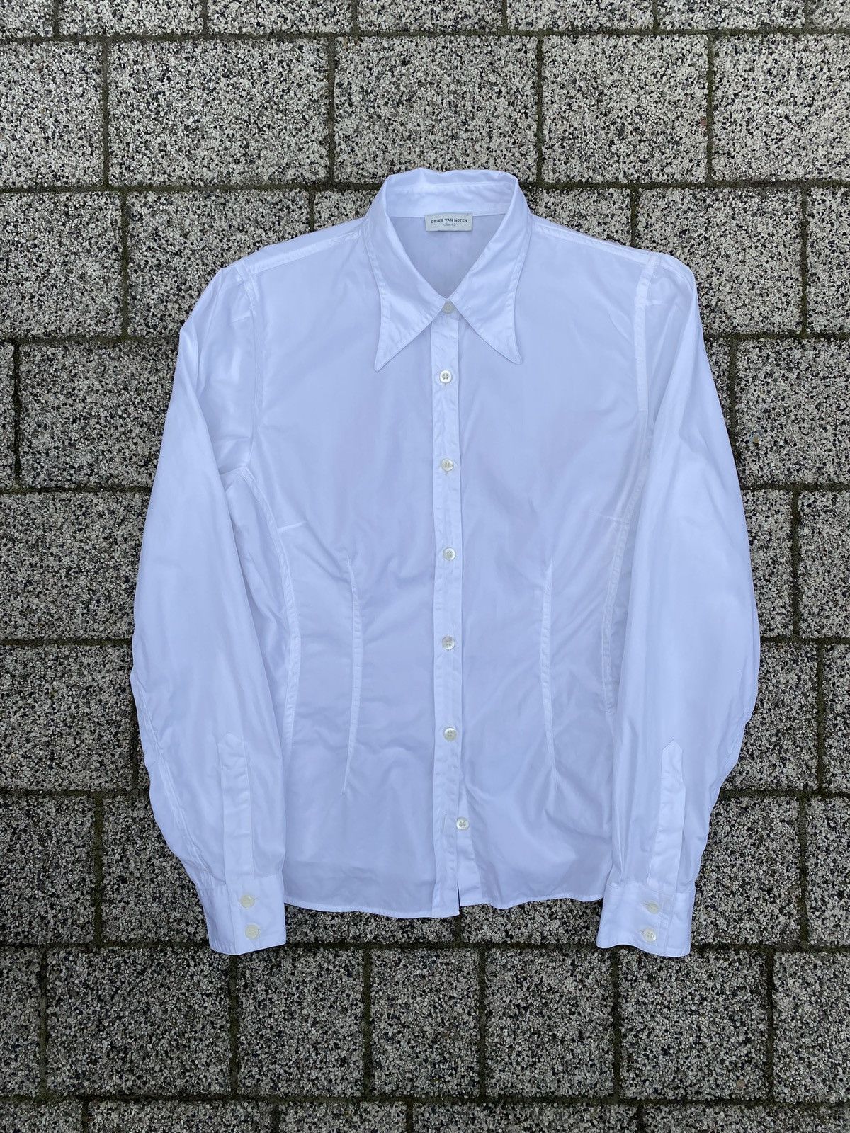 image of Dries Van Noten White Button Up Shirt Casual, Women's (Size Medium)