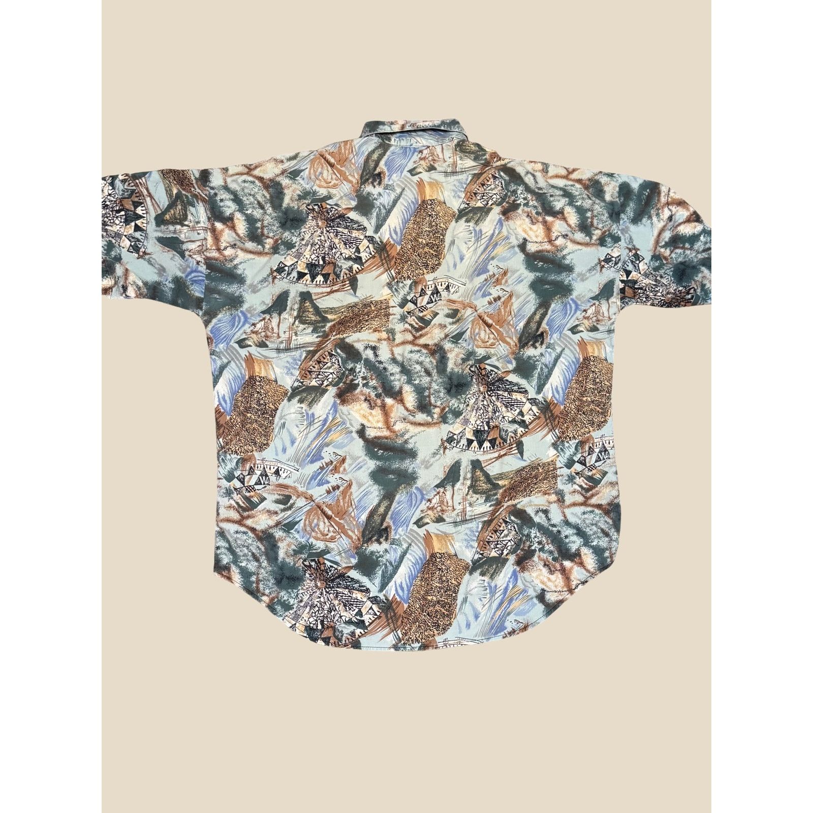 Towncraft Towncraft - 1990s – Abstract Scenic Button-Up Shirt – Size L Size US L / EU 52-54 / 3 - 2 Thumbnail