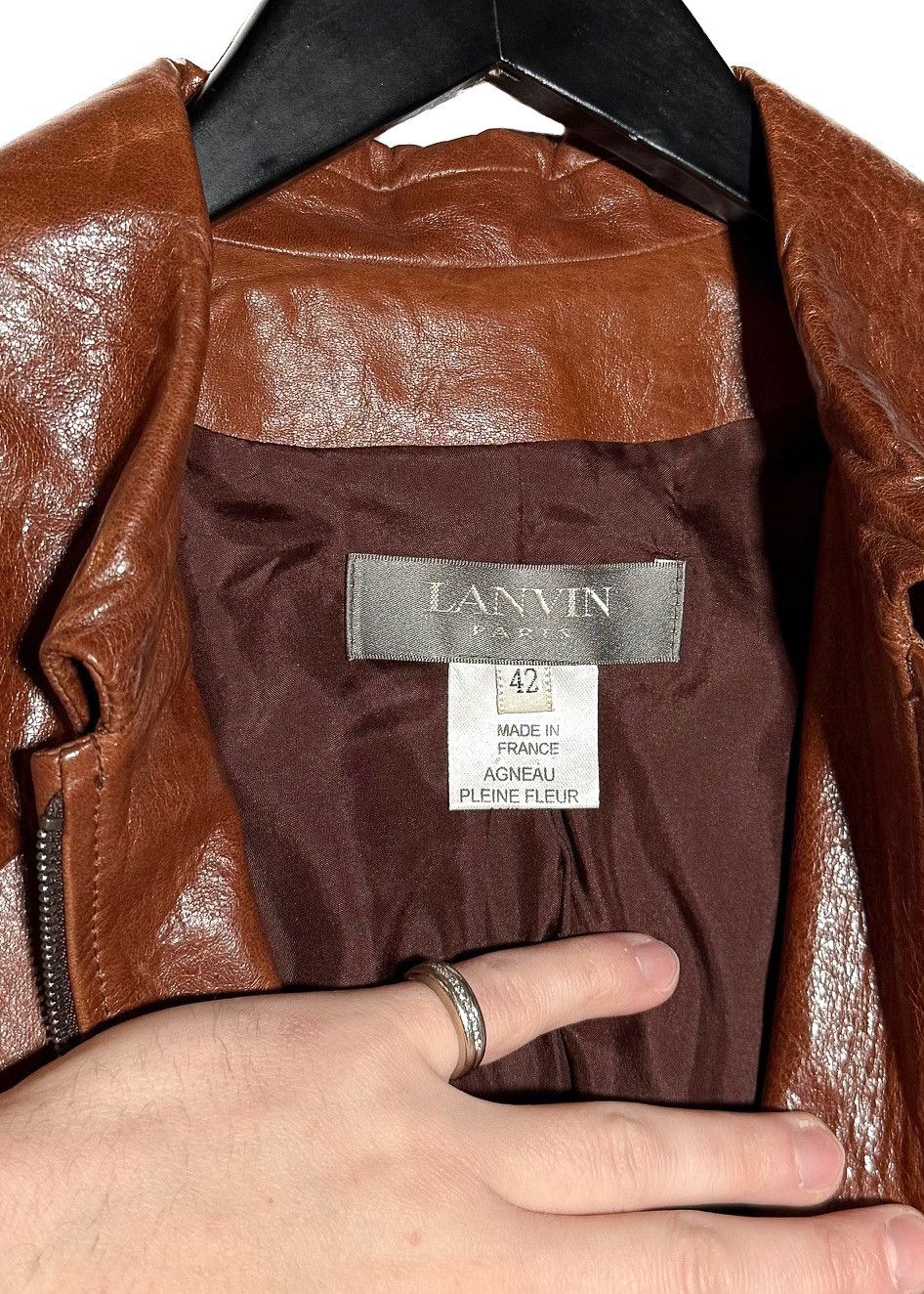 Lanvin Lanvin Vintage Cognac Brown Lambskin Leather Jacket Size M / US 6-8 / IT 42-44 - 3 Thumbnail