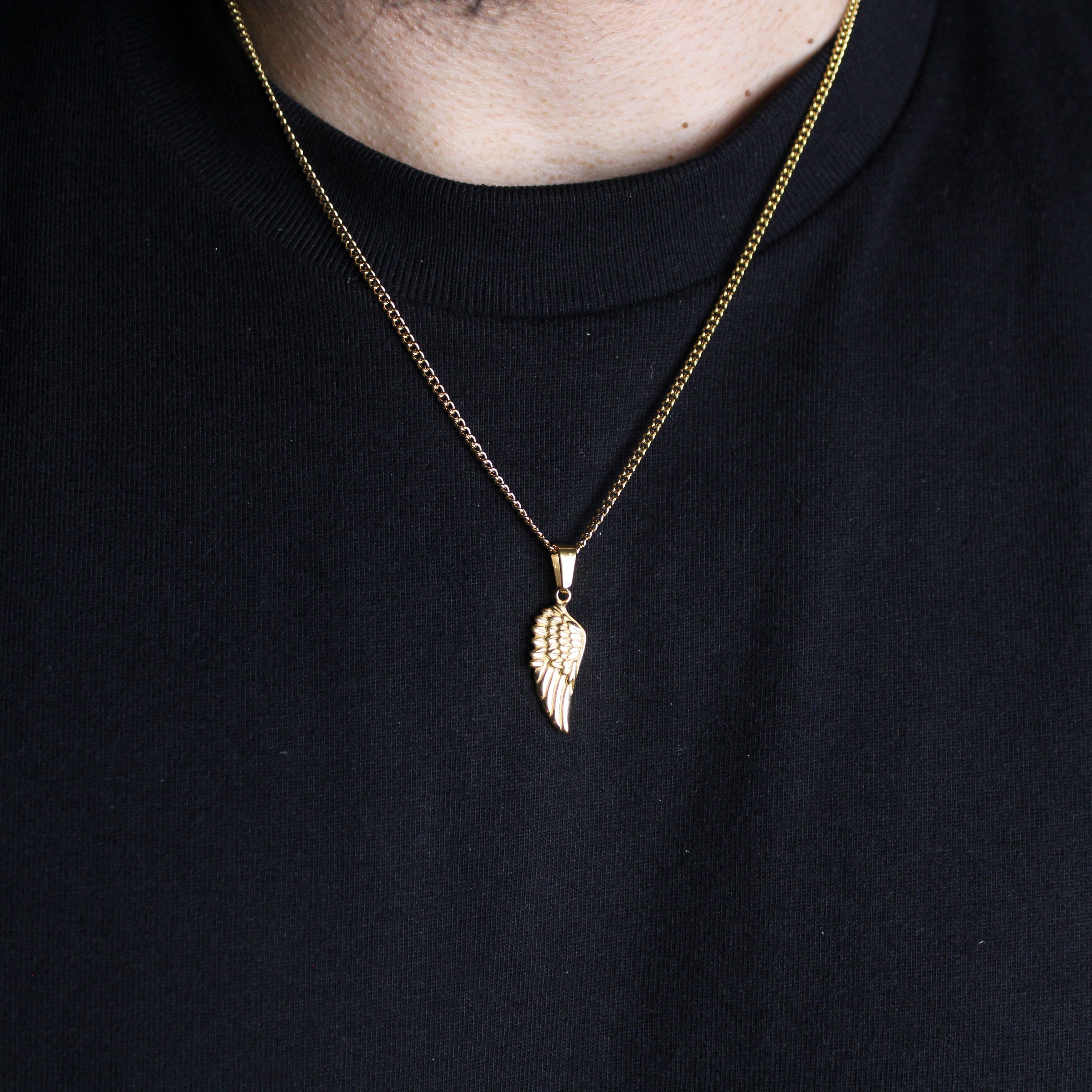 Jewelry Gold Wing Pendant Chain Necklace Size ONE SIZE - 1 Thumbnail