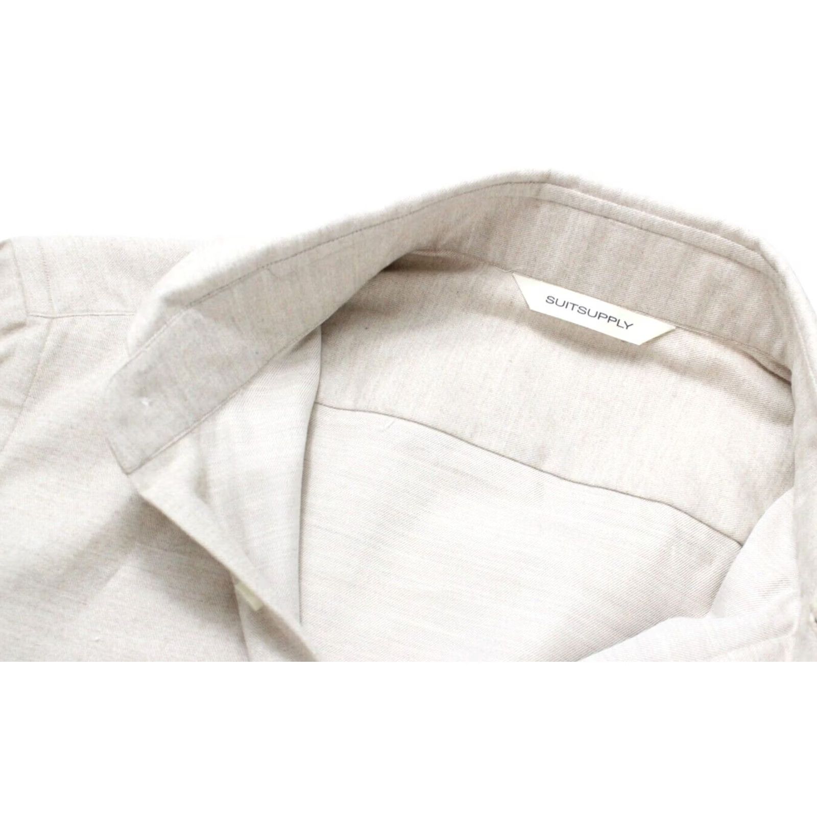 Suitsupply Suitsupply Extra Slim Fit Button Up Shirt Mens Collared SMALL Long Sleeves Beige Cotton Shirt Mens Small Long Sleeve Button-Up Size US S / EU 44-46 / 1 - 4 Thumbnail